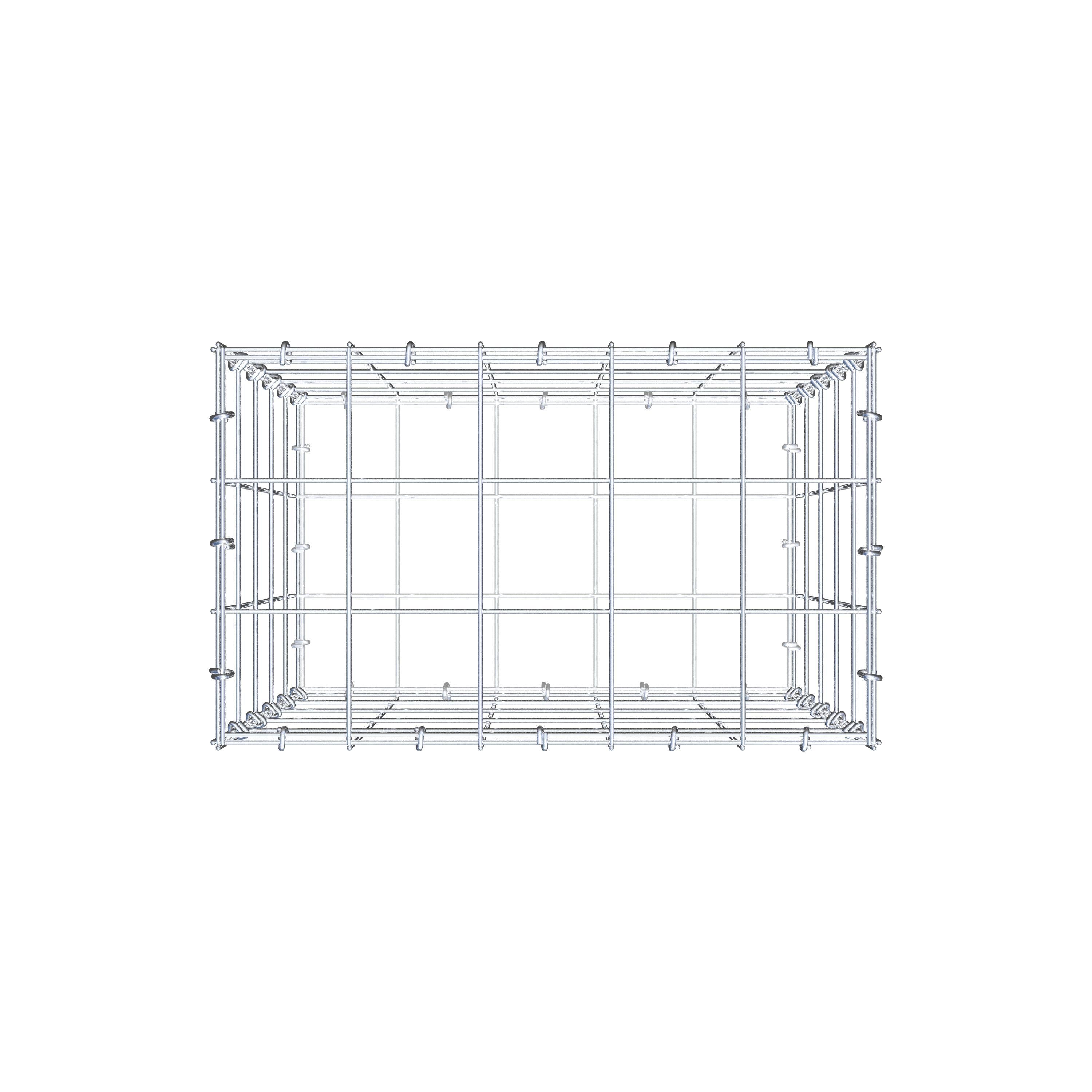Gabbione 50 cm x 50 cm x 30 cm (L x H x P), maglia 10 cm x 10 cm, anello a C