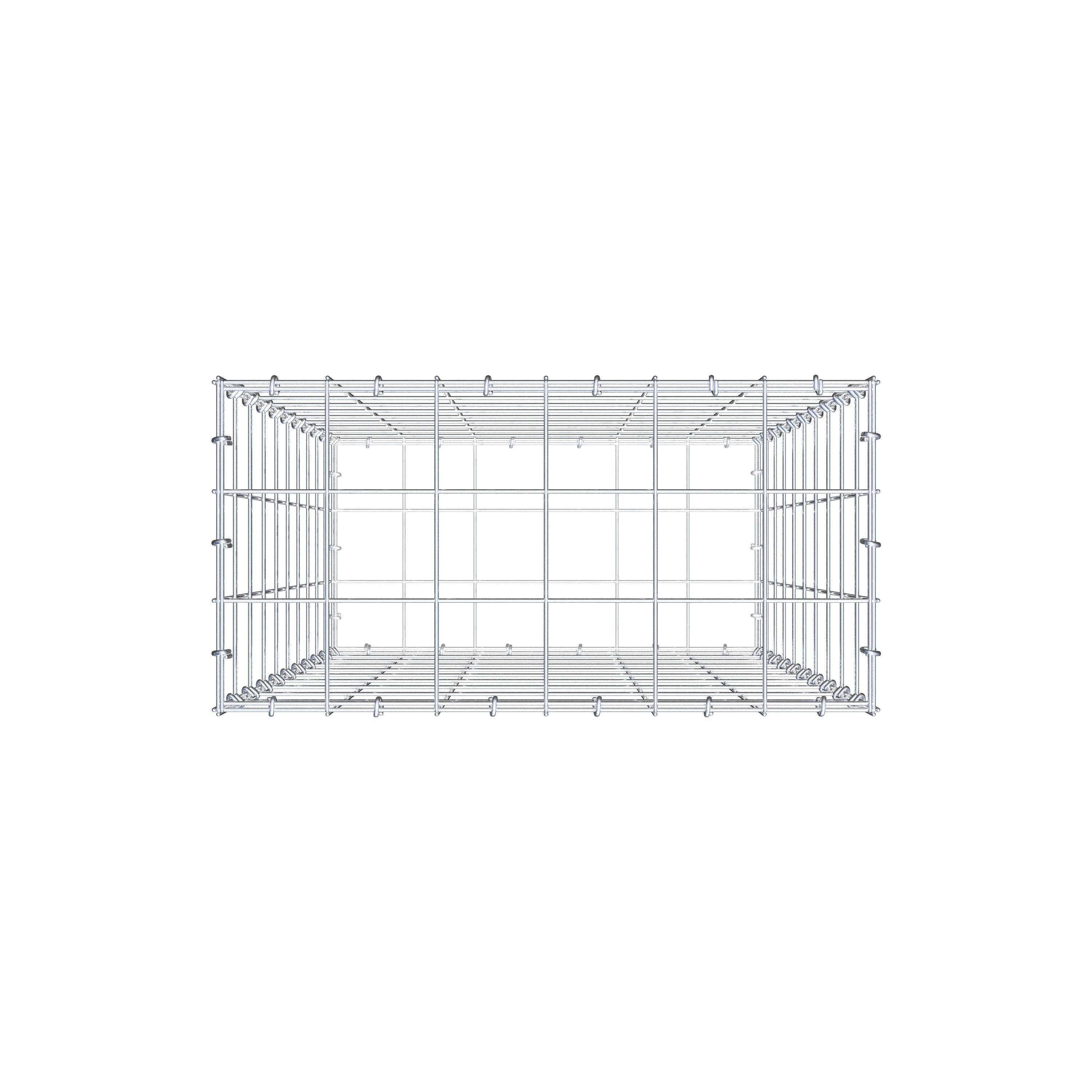 Gabion 100 cm x 60 cm x 30 cm (L x H x P), mailles 10 cm x 10 cm, anneau en C