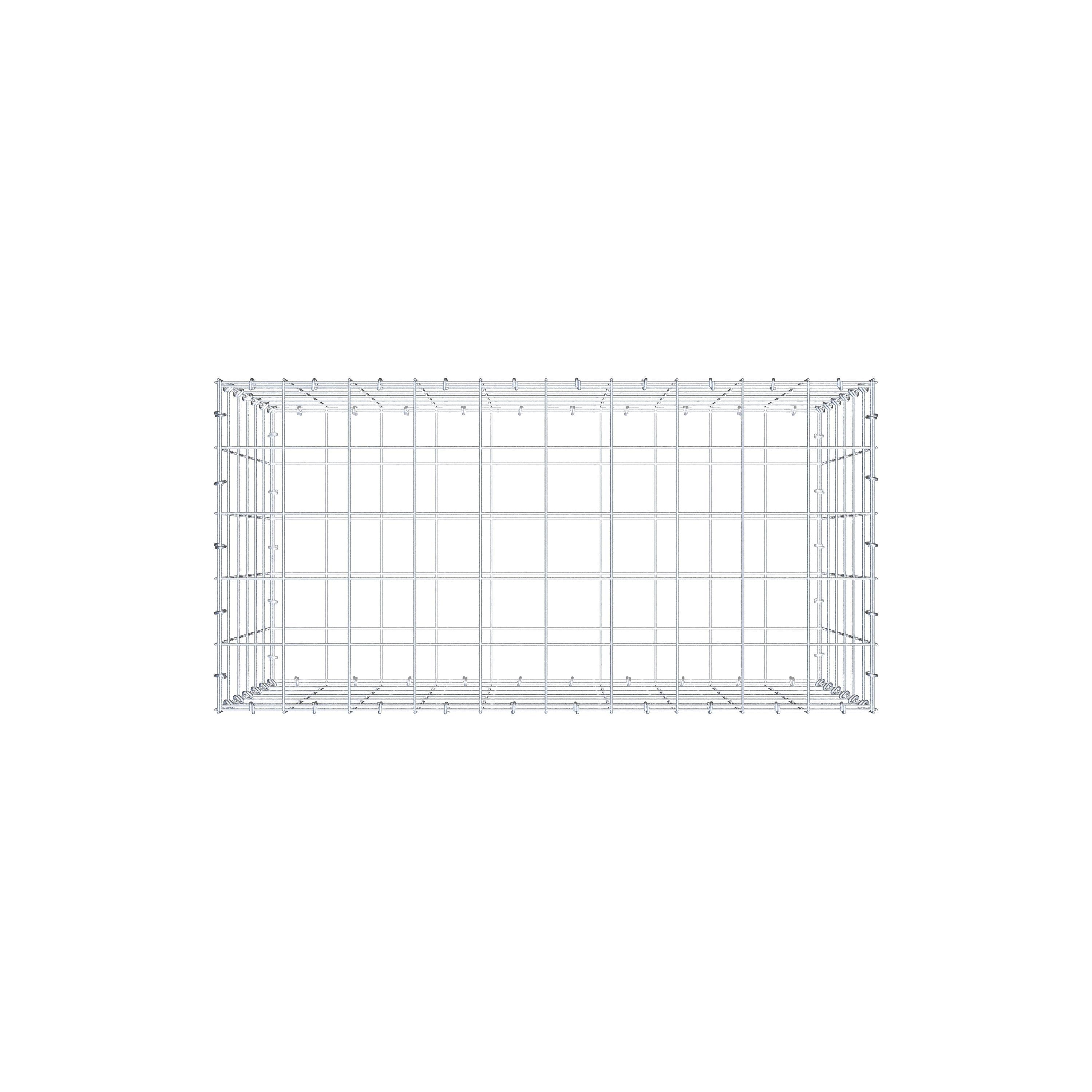 Schanskorf 100 cm x 60 cm x 50 cm (L x H x D), maaswijdte 10 cm x 10 cm, C-ring