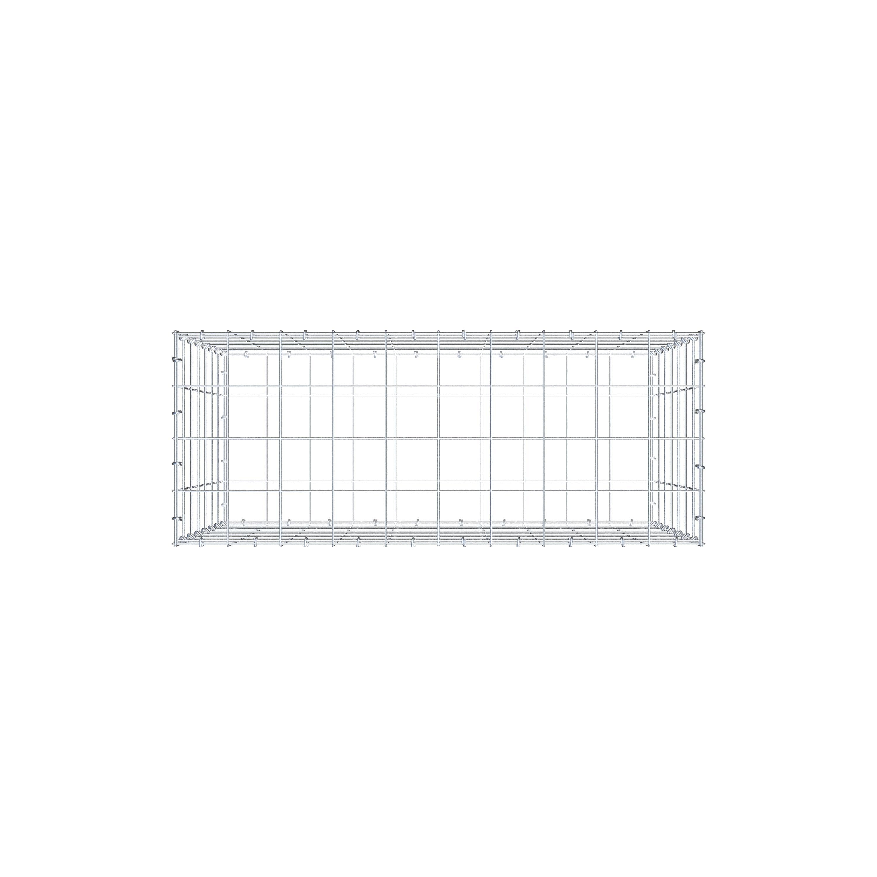 Gabion 100 cm x 70 cm x 40 cm (L x H x P), mailles 10 cm x 10 cm, anneau en C