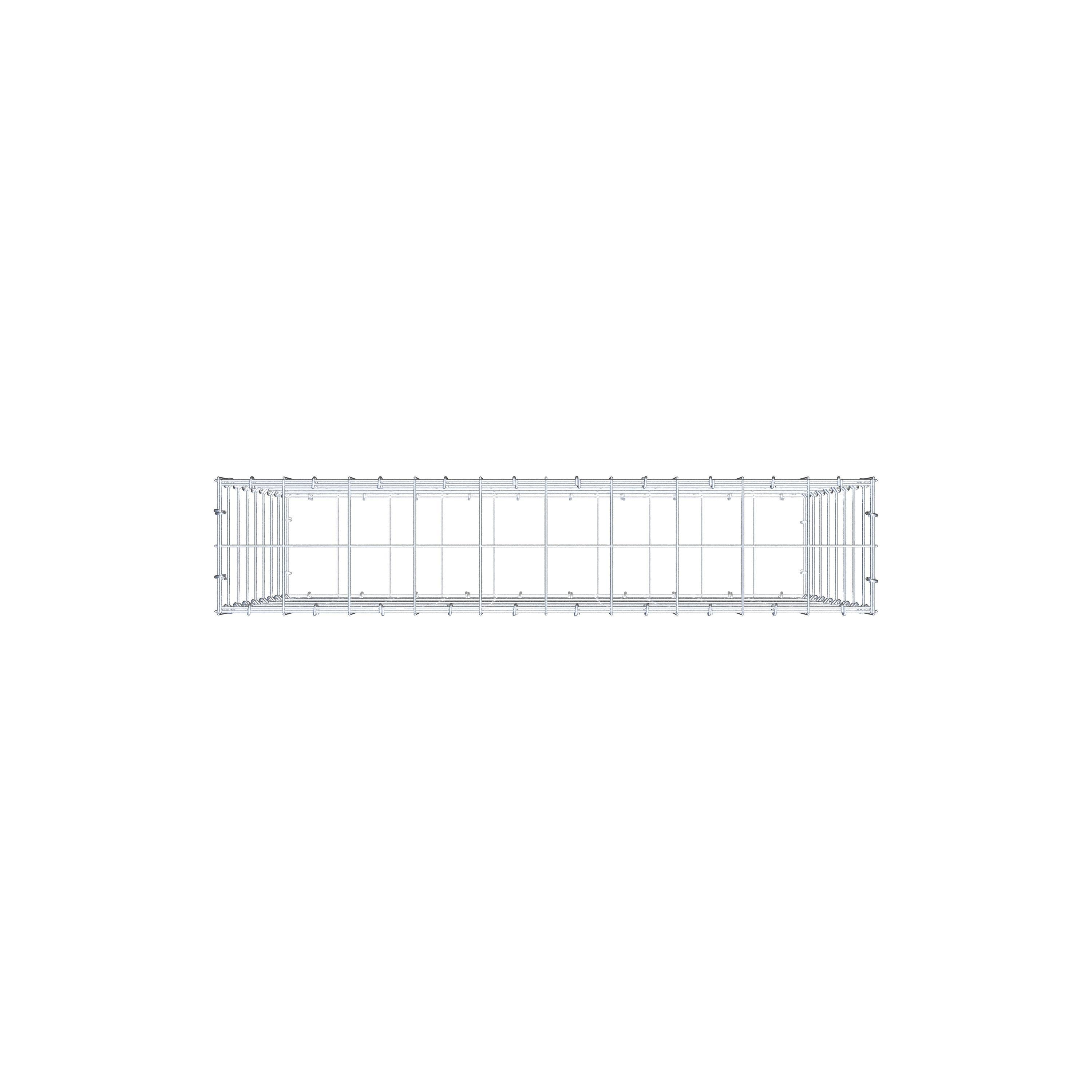 Gabion 100 cm x 80 cm x 20 cm (L x H x D), mesh size 10 cm x 10 cm, C-ring