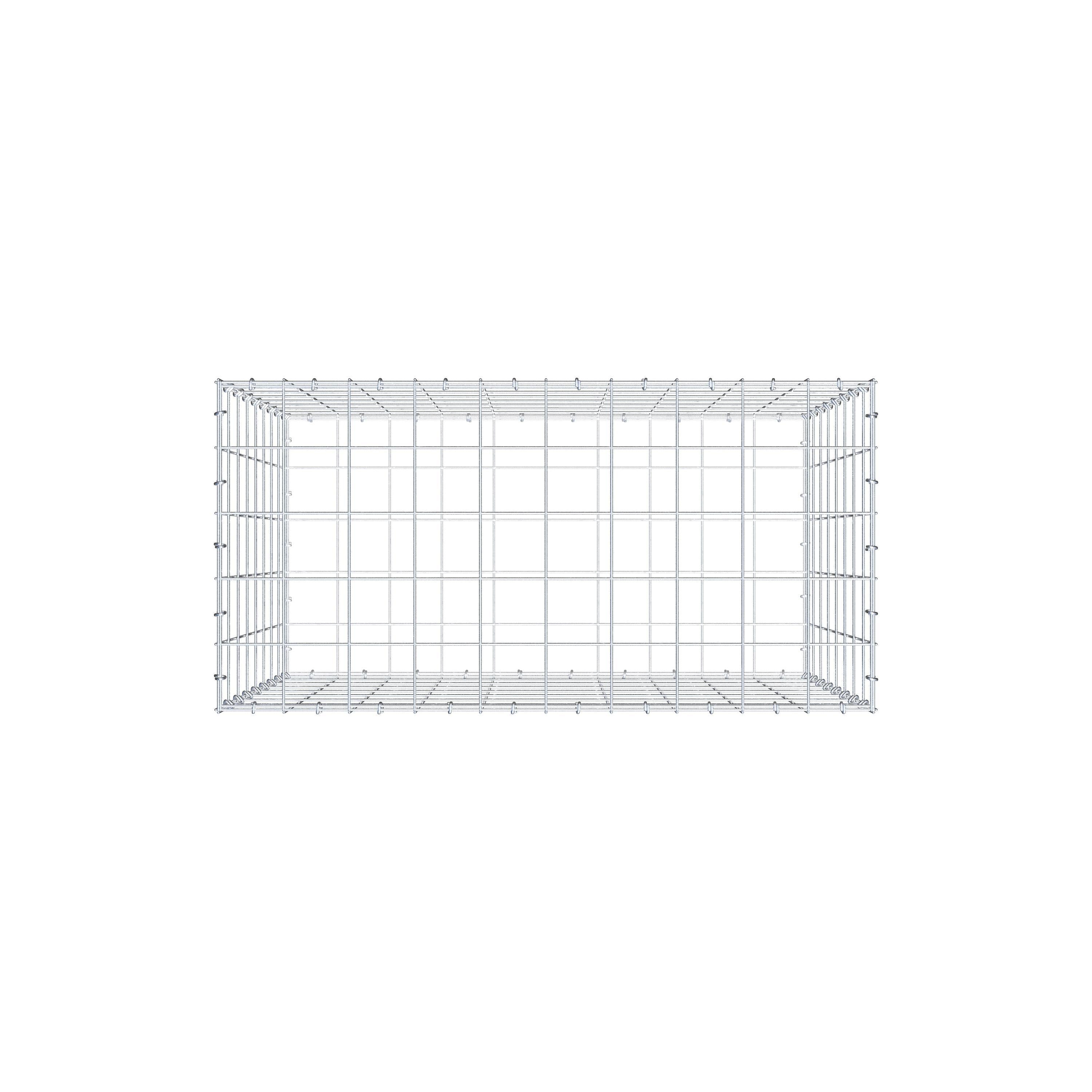 Schanskorf 100 cm x 80 cm x 50 cm (L x H x D), maaswijdte 10 cm x 10 cm, C-ring