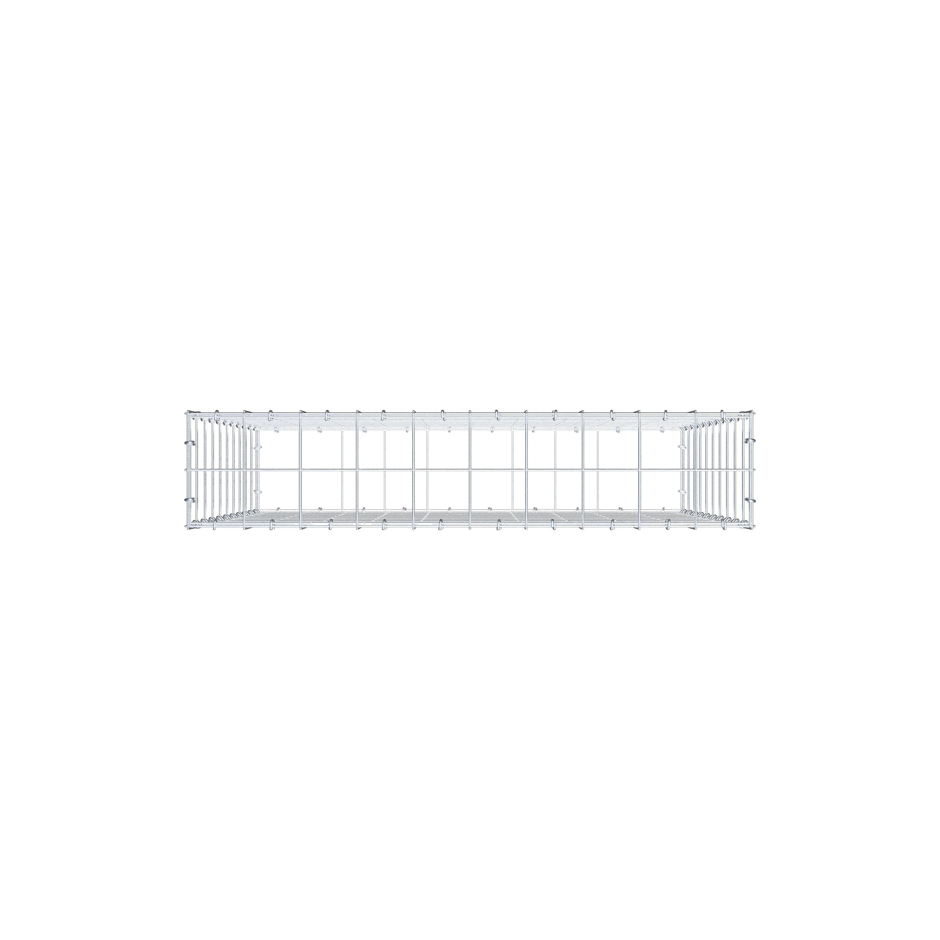 Gabion 100 cm x 100 cm x 20 cm (L x H x D), mesh size 10 cm x 10 cm, C-ring