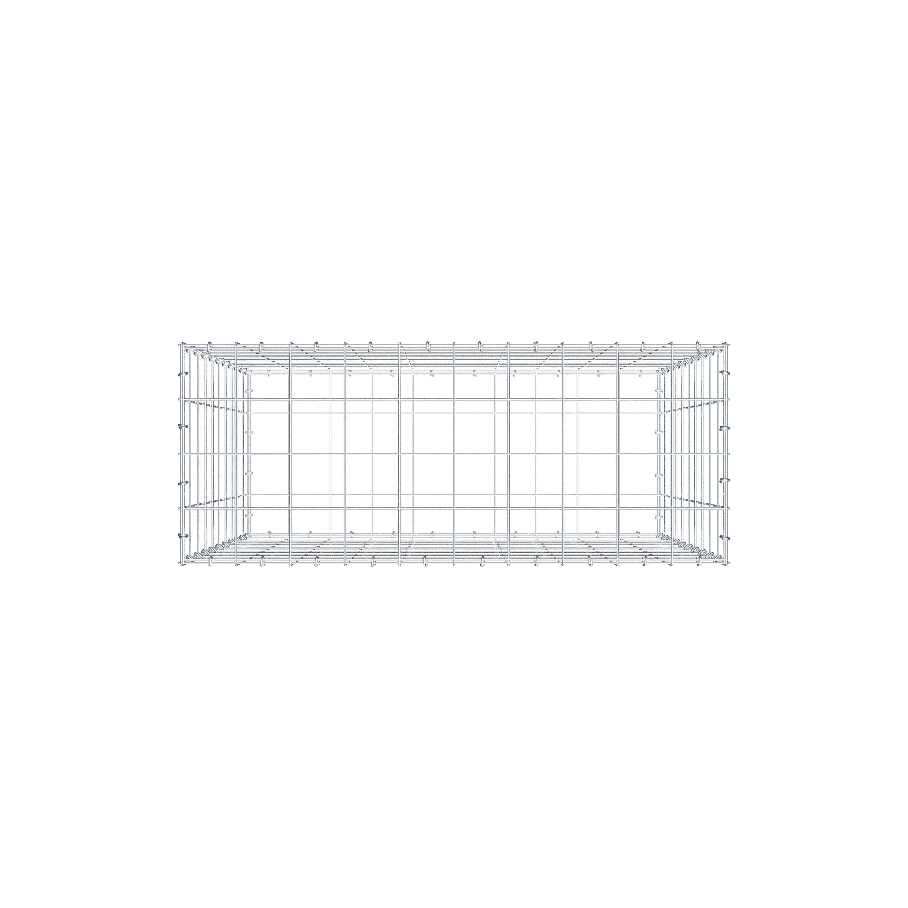 Gabion 100 cm x 100 cm x 40 cm (L x H x P), mailles 10 cm x 10 cm, anneau en C