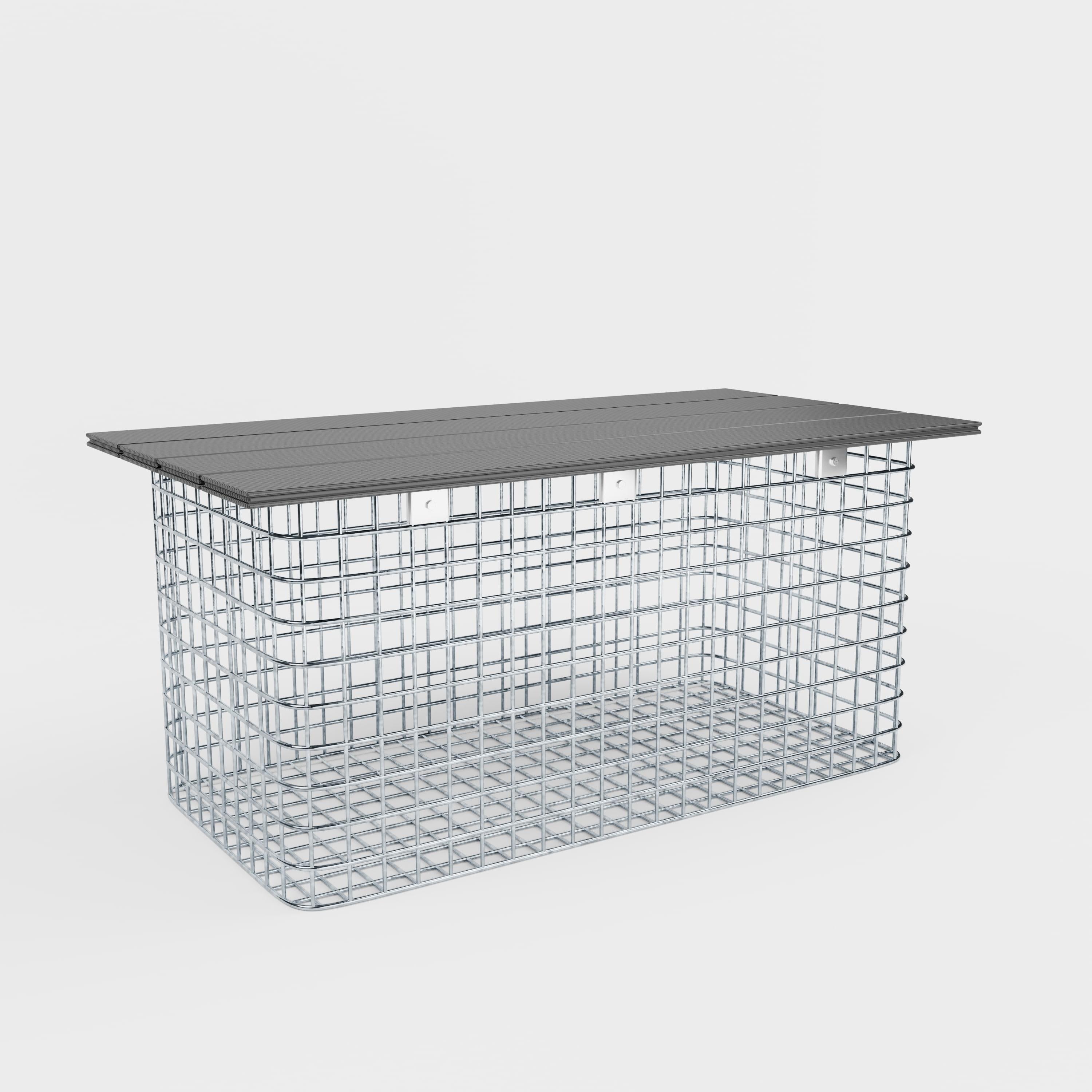 Tuinbank 102 x 50 x 52 cm MW 5 x 5 cm thermisch verzinkt, met gerecycled blad in antraciet