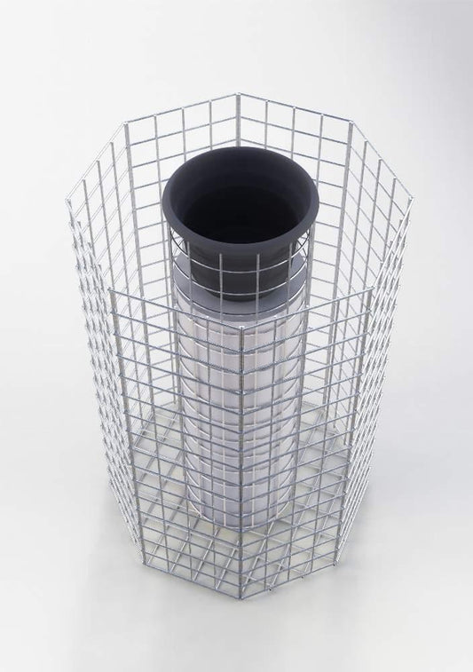 Achthoekige bloemenzuil Hoogte 62 cm MW 5 x 5 cm, thermisch verzinkt incl. pot