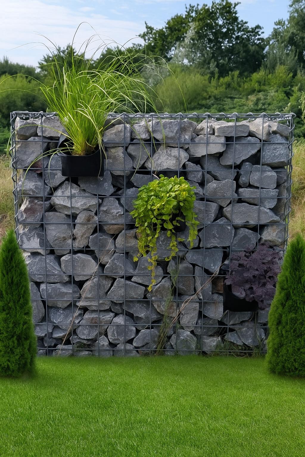 Pot suspendu en gabion pour fleurs et plantes 15 cm x 15 cm x 15 cm (L x H x P)