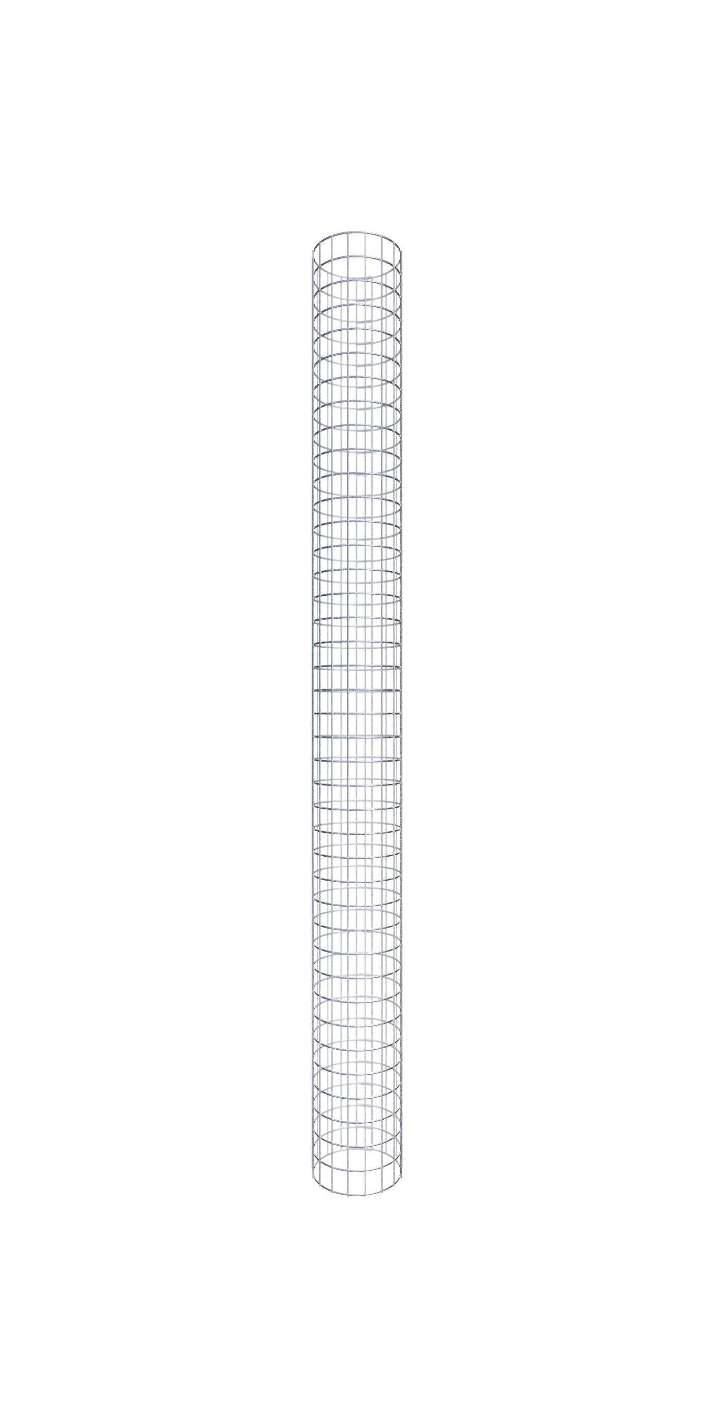 Columna de gaviones, redonda, galvanizada en caliente, 27 cm de diámetro, 200 cm de altura, MW 5 cm x 10 cm