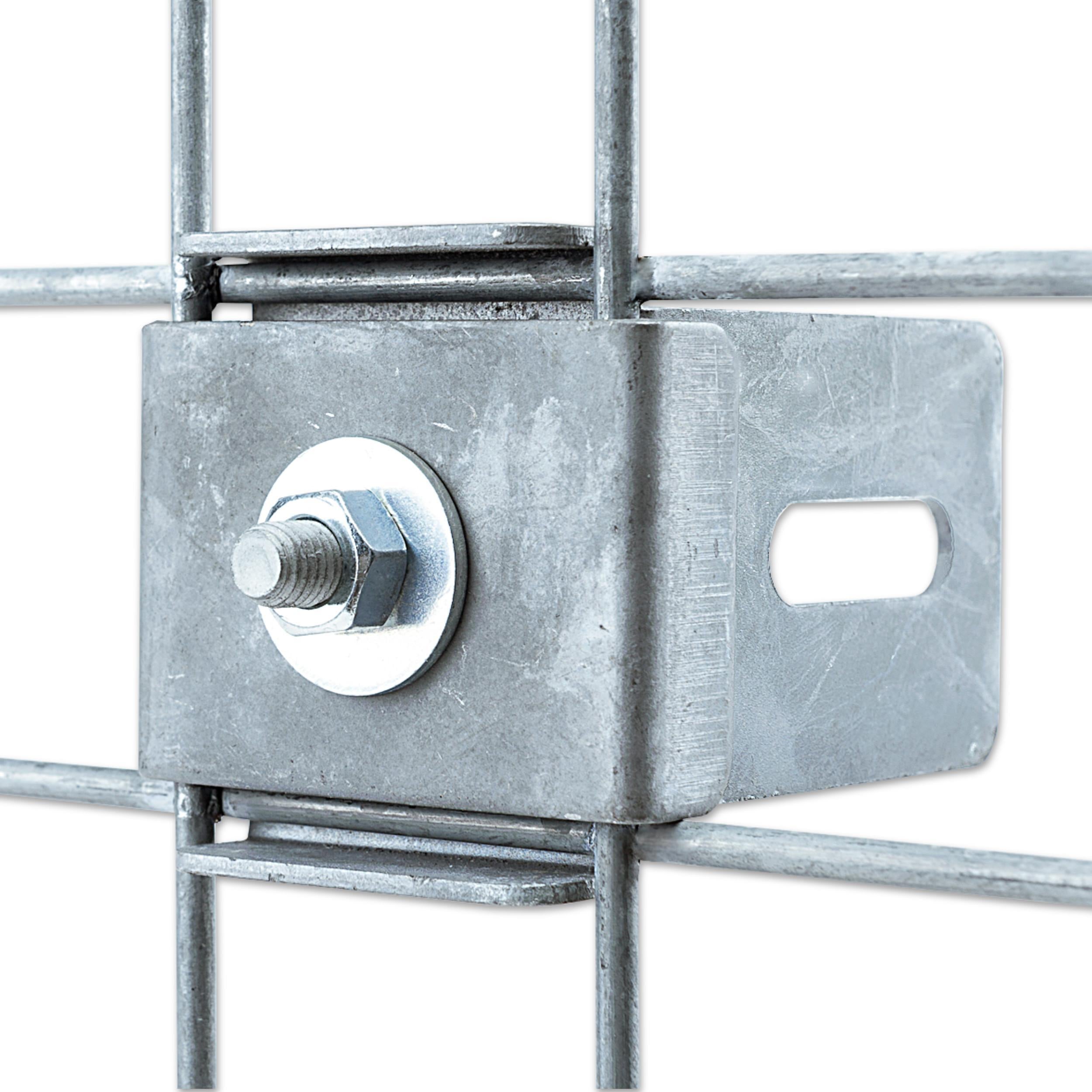 Klammer mit Zaunhalter Maschenweite 5 cm x 5 cm, verzinkt