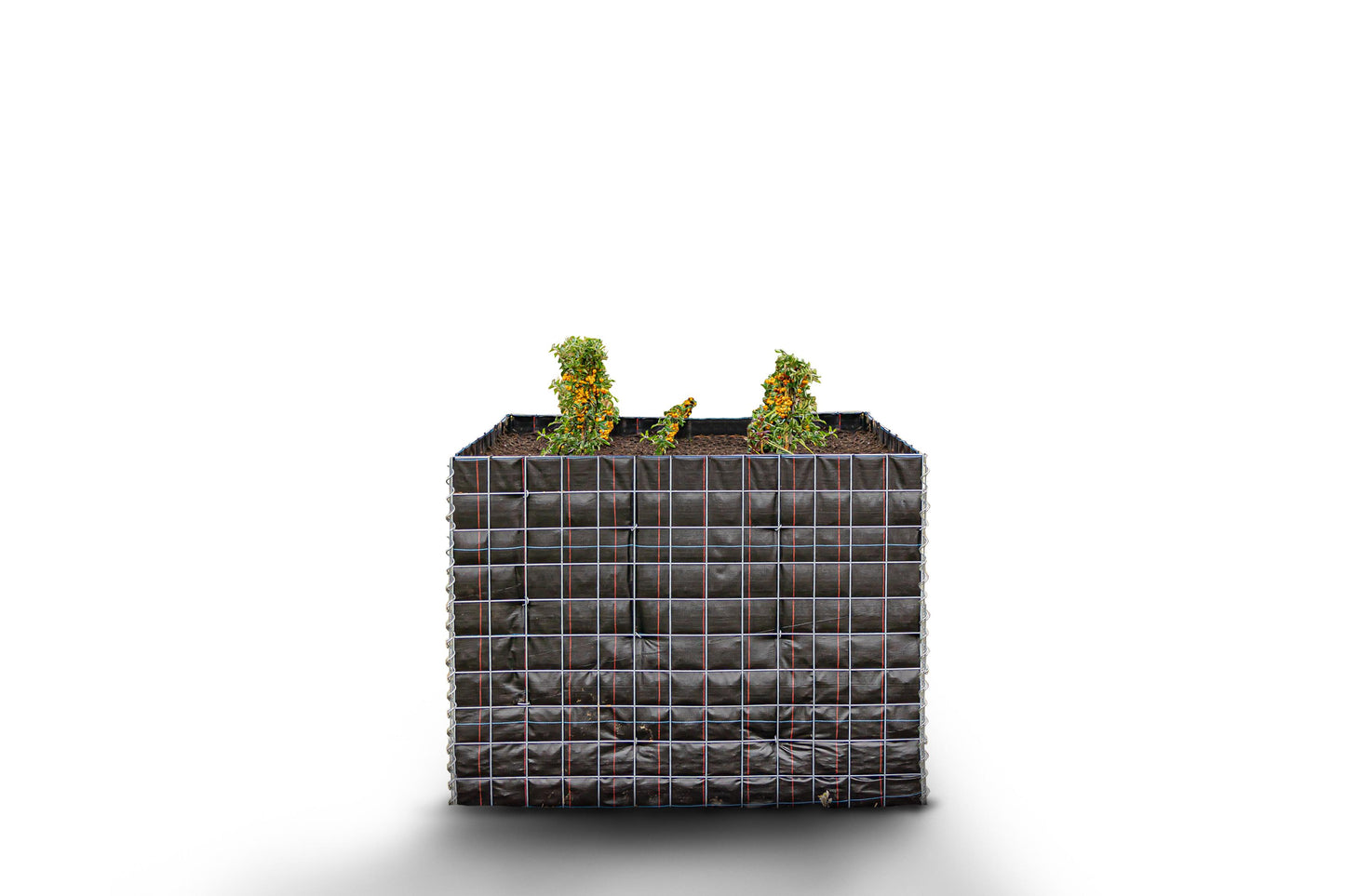 Hochbeet eckig ohne Steinbereich - Länge: 130 cm - Höhe: 100 cm - Tiefe: 80 cm - Maschenweite: 10 x 10 cm