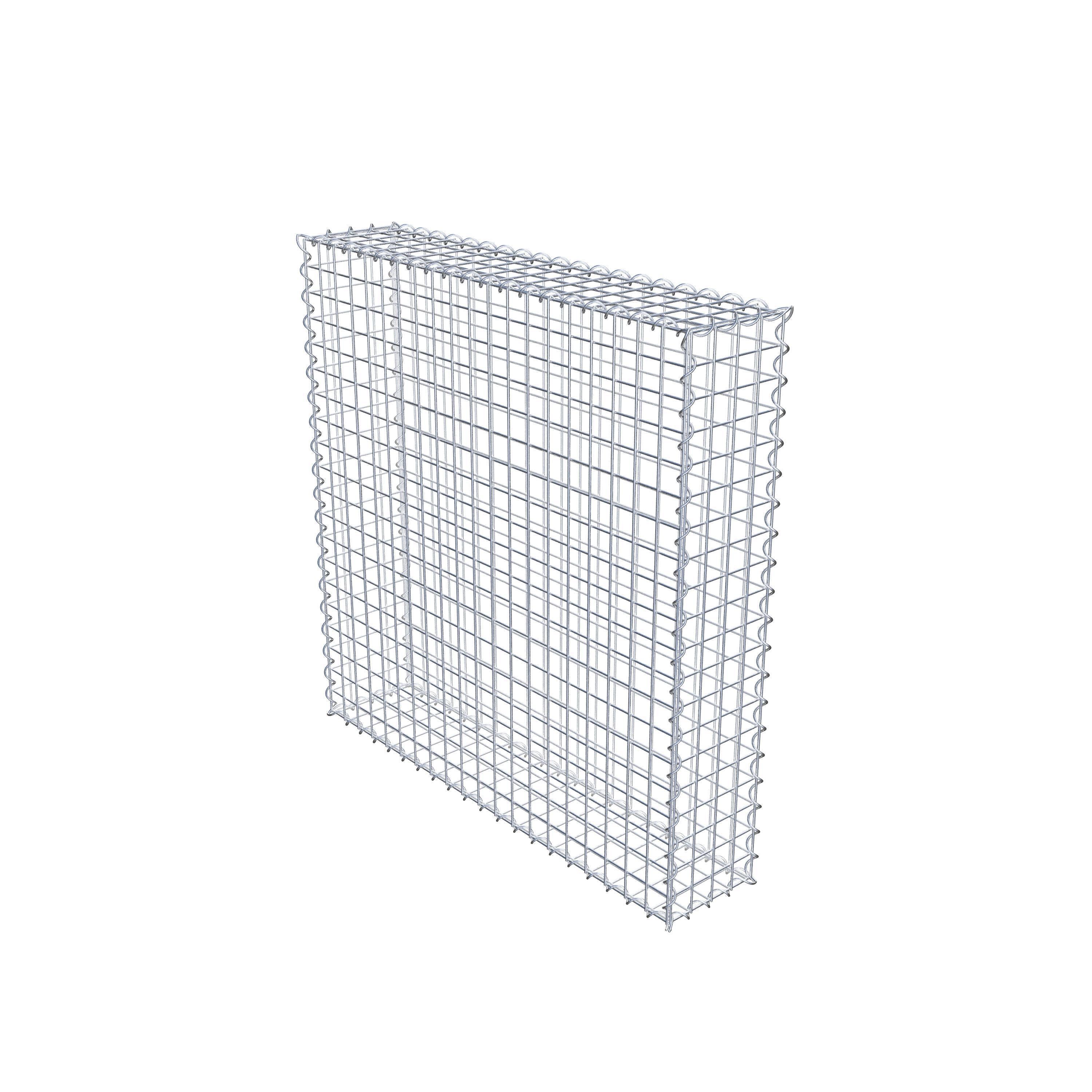 Sats med 2 gabioner 100 cm x 100 cm x 20 cm (L x H x D), maskstorlek 5 x 5 cm, spiral
