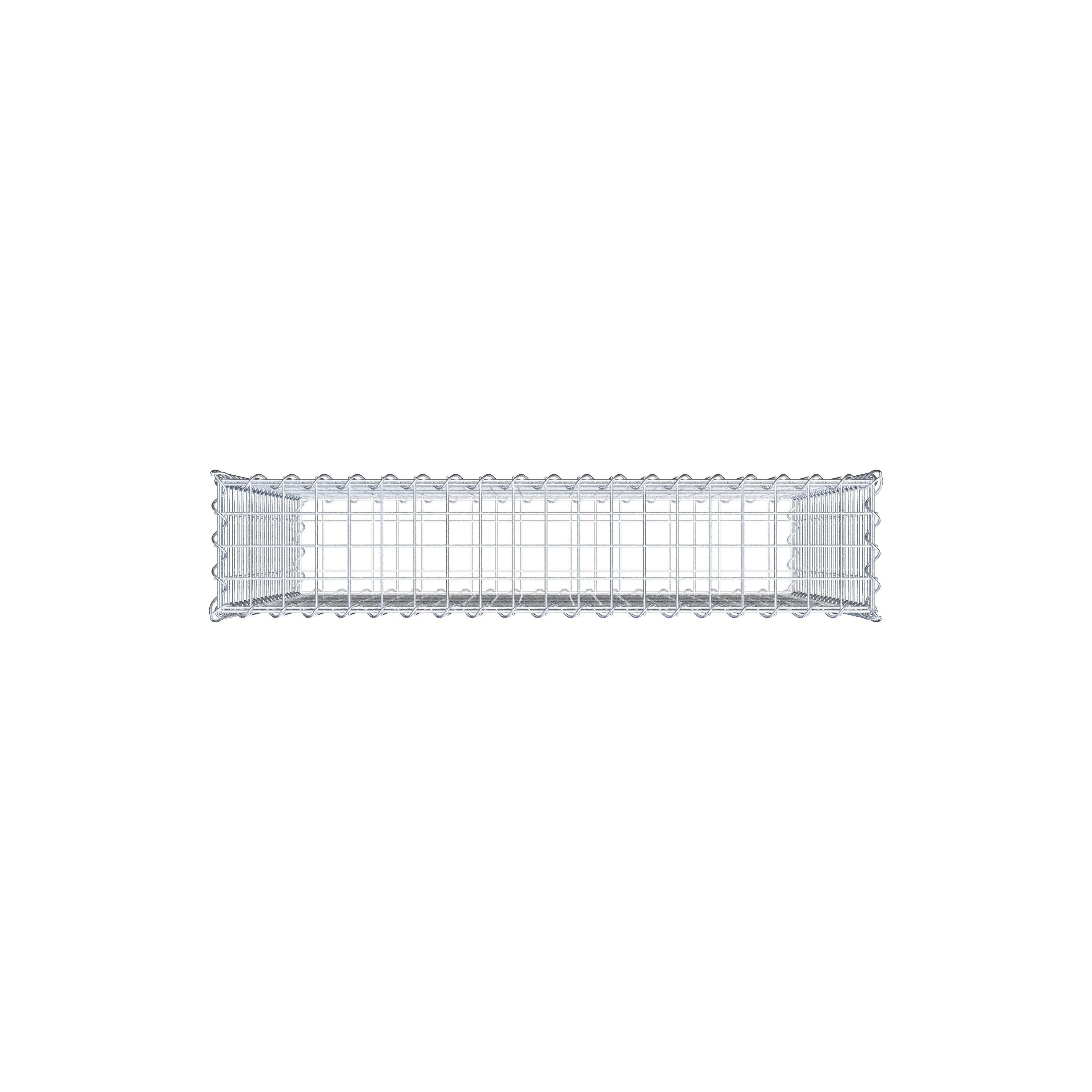 Sats med 2 gabioner 100 cm x 100 cm x 20 cm (L x H x D), maskstorlek 5 x 5 cm, spiral