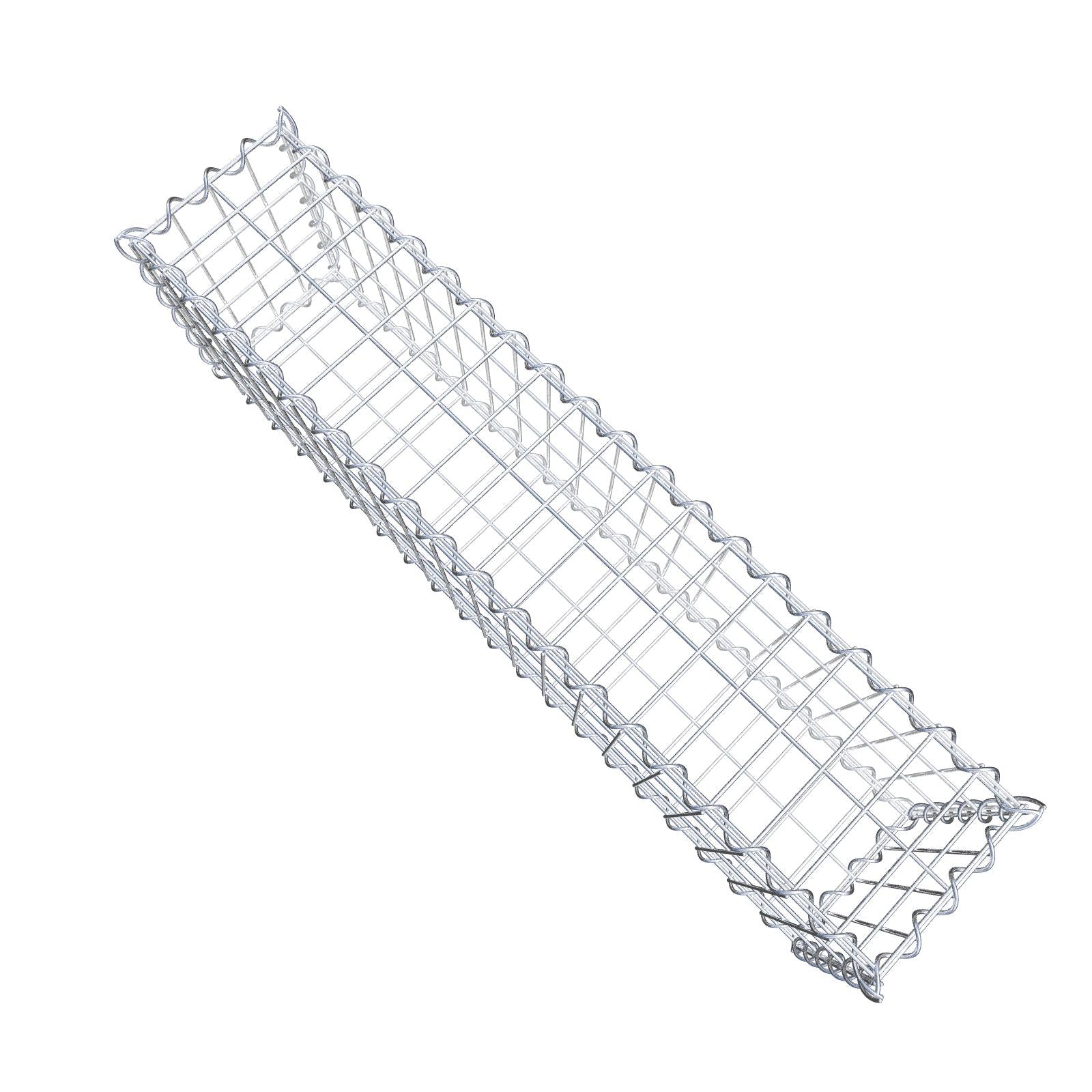 Sats med 2 gabioner 100 cm x 30 cm x 20 cm (L x H x D), maskstorlek 5 x 10 cm, spiral