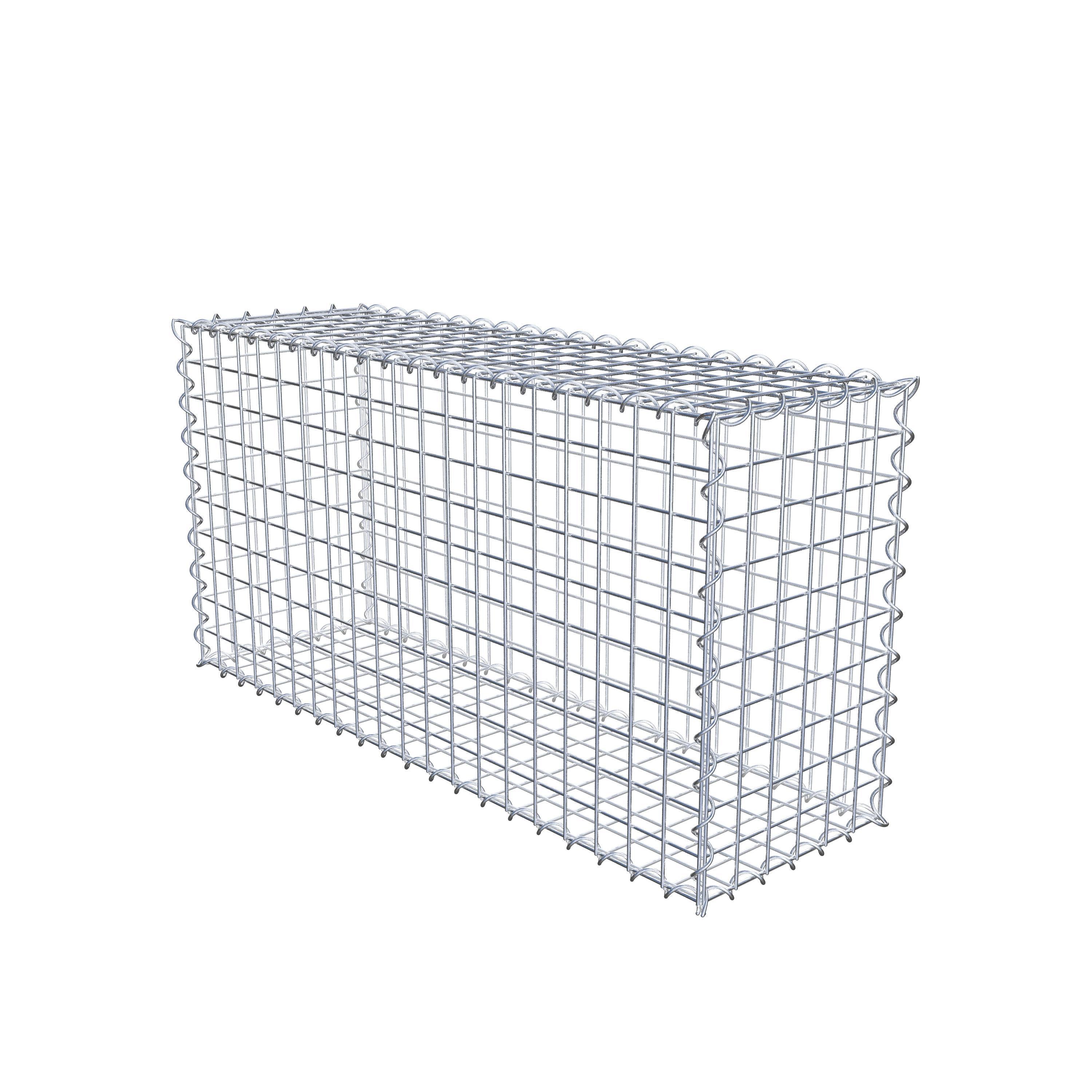 Set of 2 gabions 100 cm x 50 cm x 30 cm (L x H x D), mesh size 5 x 5 cm, spiral