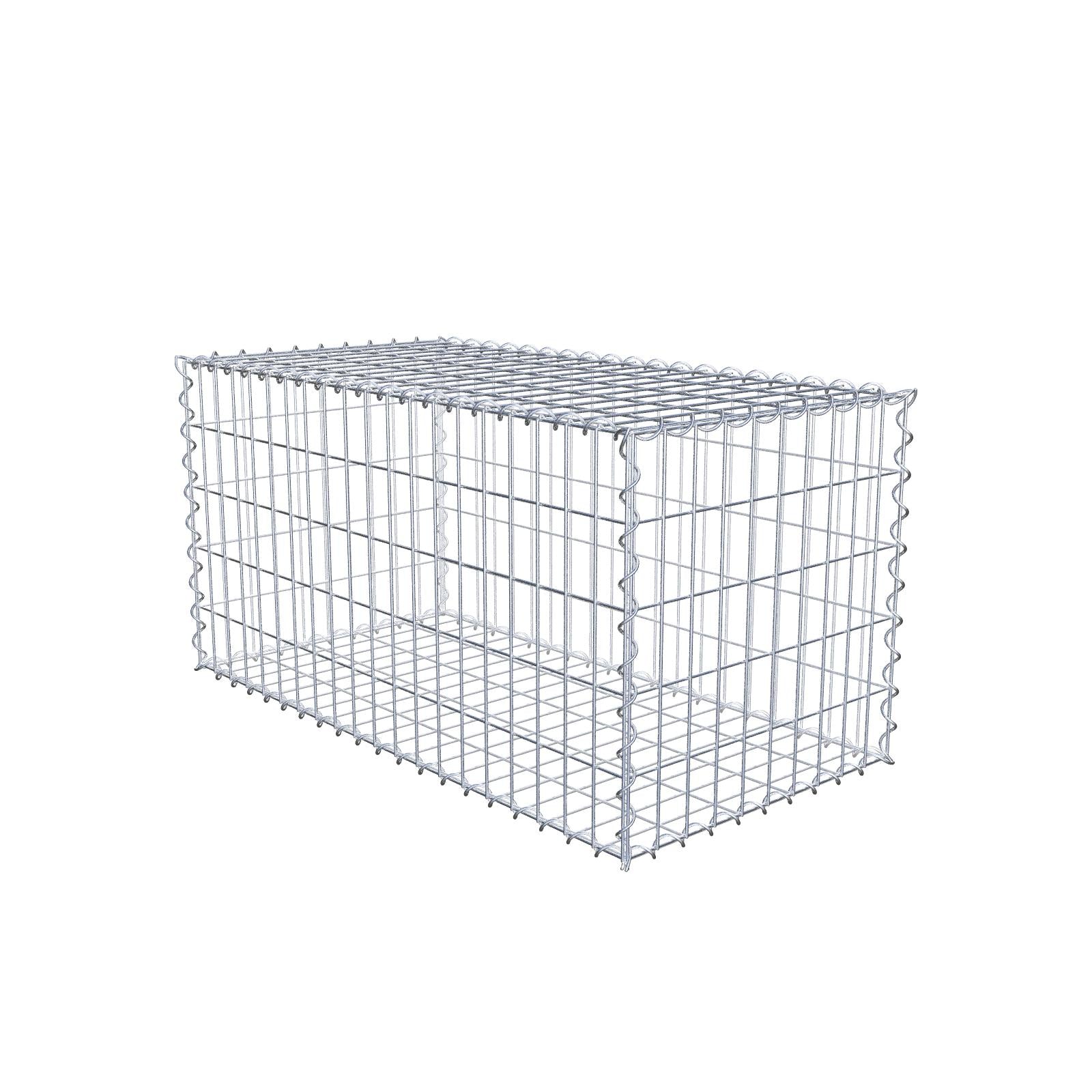 Set of 2 gabions 100 cm x 50 cm x 50 cm (L x H x D), mesh size 5 x 10 cm, spiral