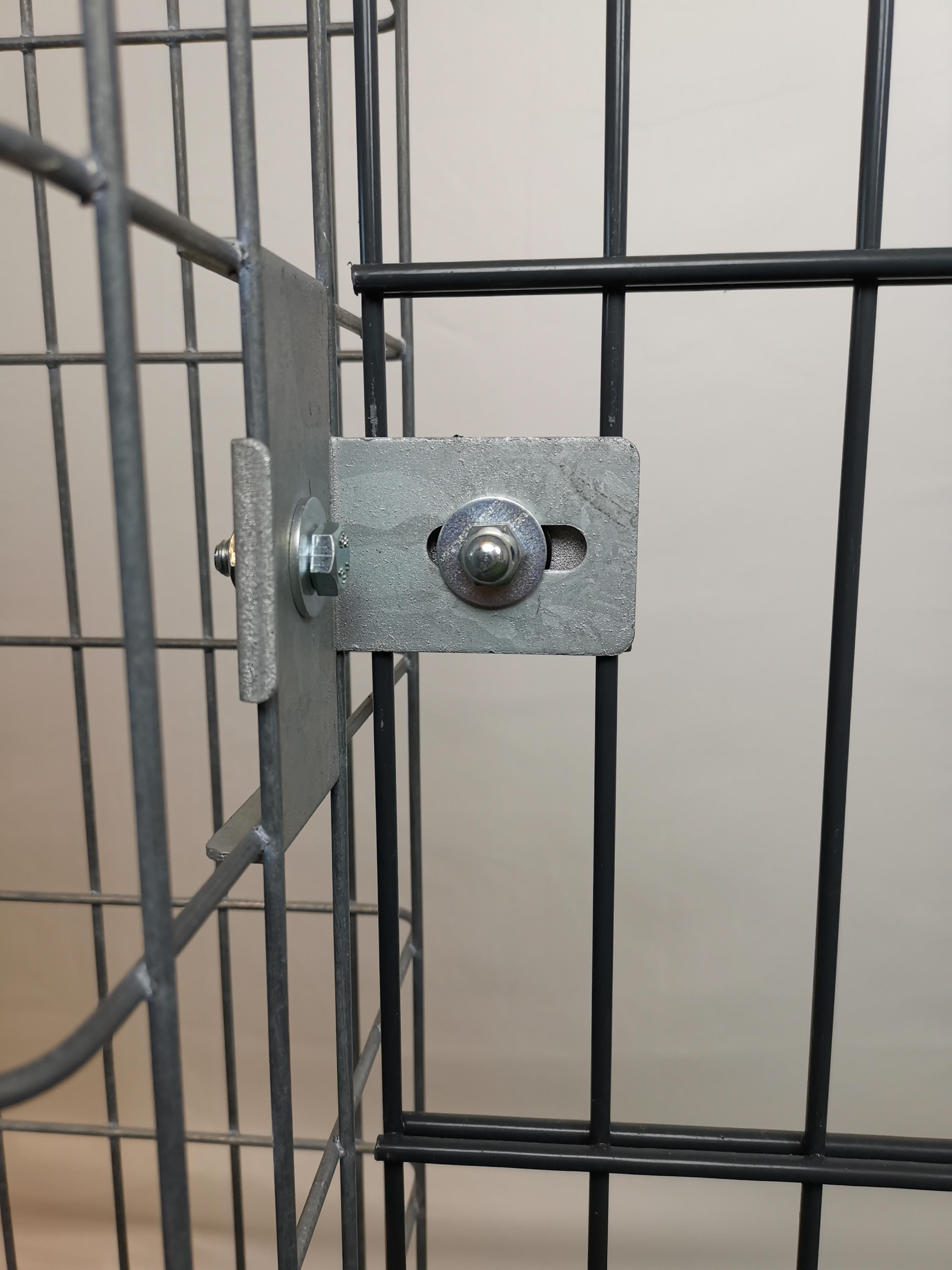 Clamp with fence holder 5 x 10 cm, for double rod mat, galvanized