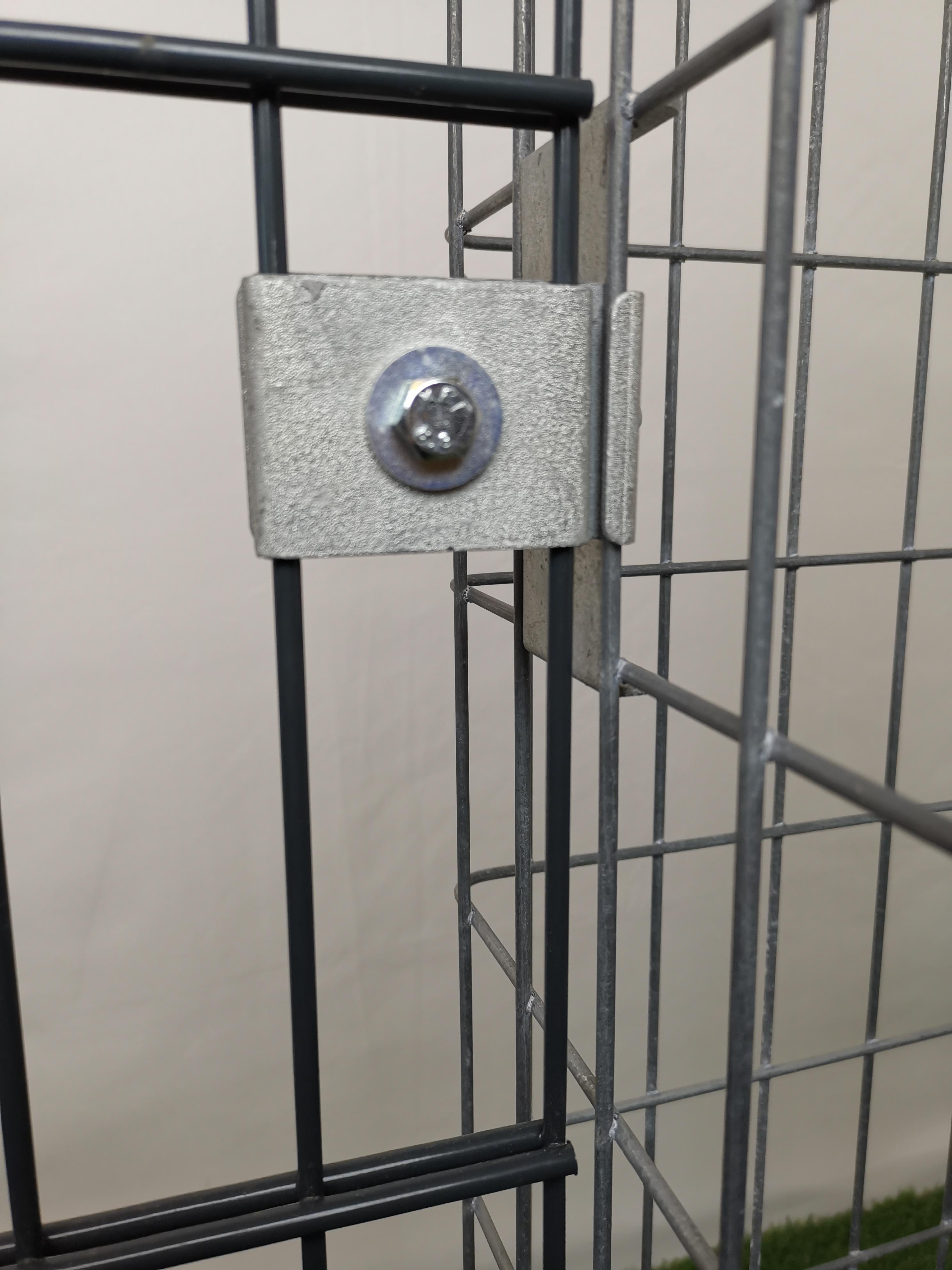 Clamp with fence holder 5 x 10 cm, for double rod mat, galvanized