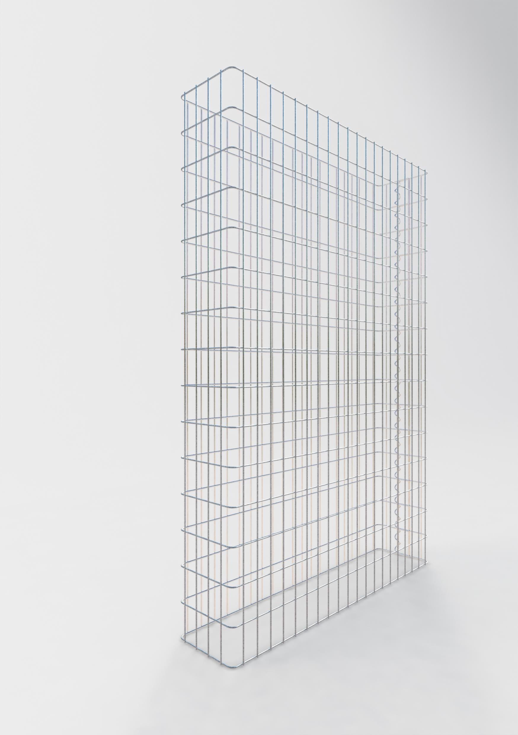 Gabionenzaun Länge 102 cm, Höhe 200 cm, Tiefe 22 cm, Maschenweite 5 x 10 cm