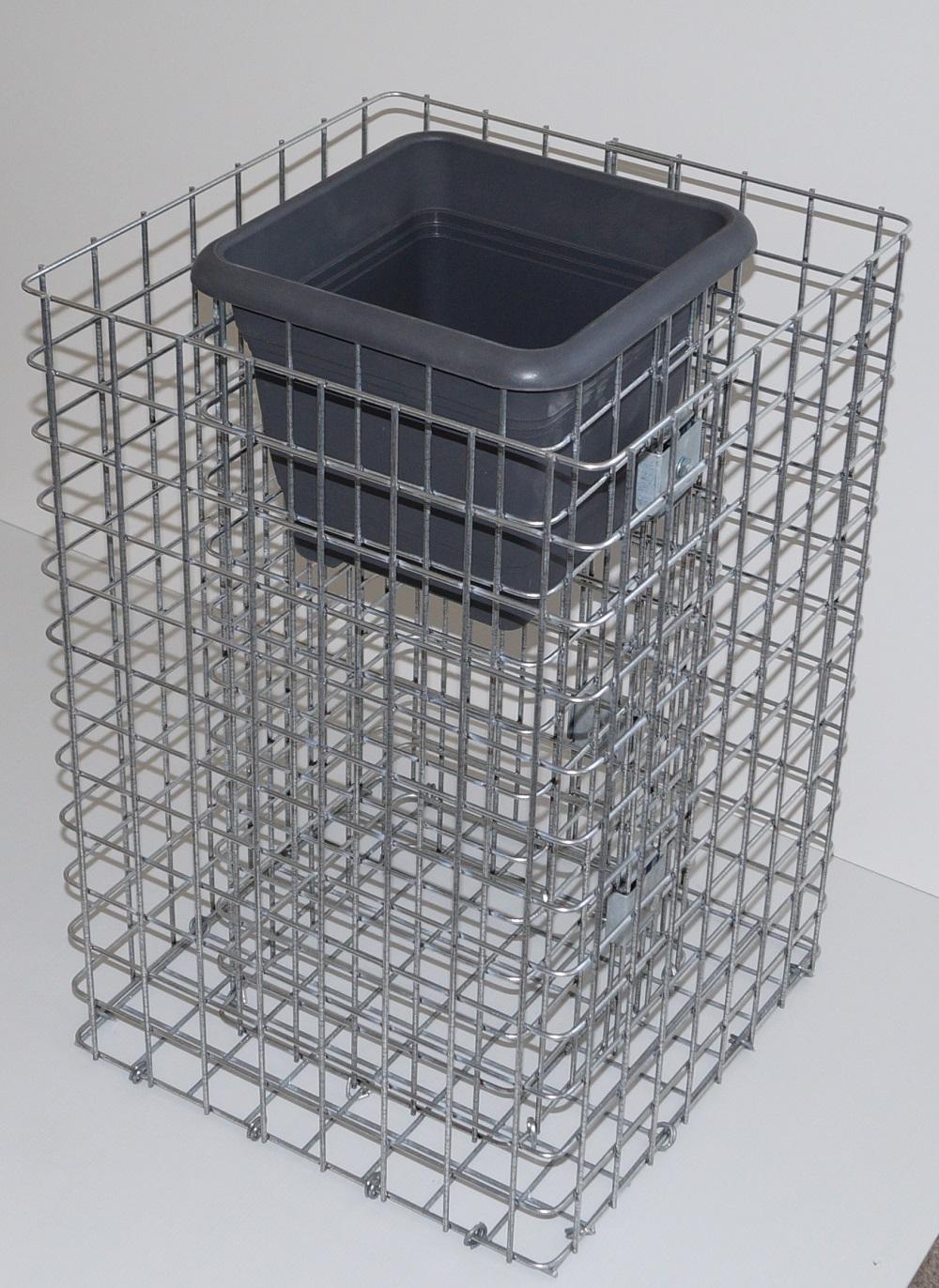 Columna de flores Altura 60 cm Base 42 x 42 cm MW 5 x 5 cm, galvanizada incl. maceta