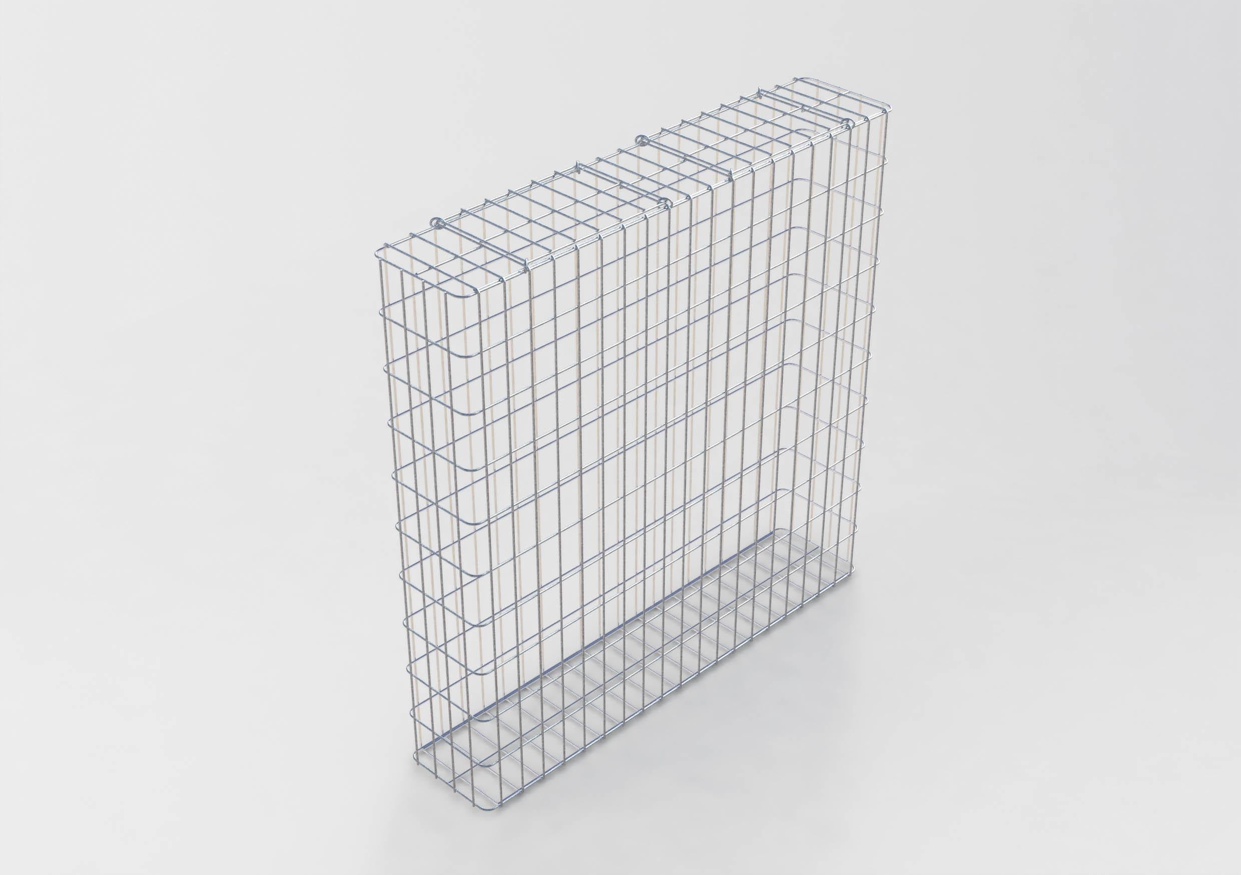 Gabion galvanisé à chaud 102 cm x 102 cm x 22 cm, mailles 5 cm x 10 cm, entièrement soudé