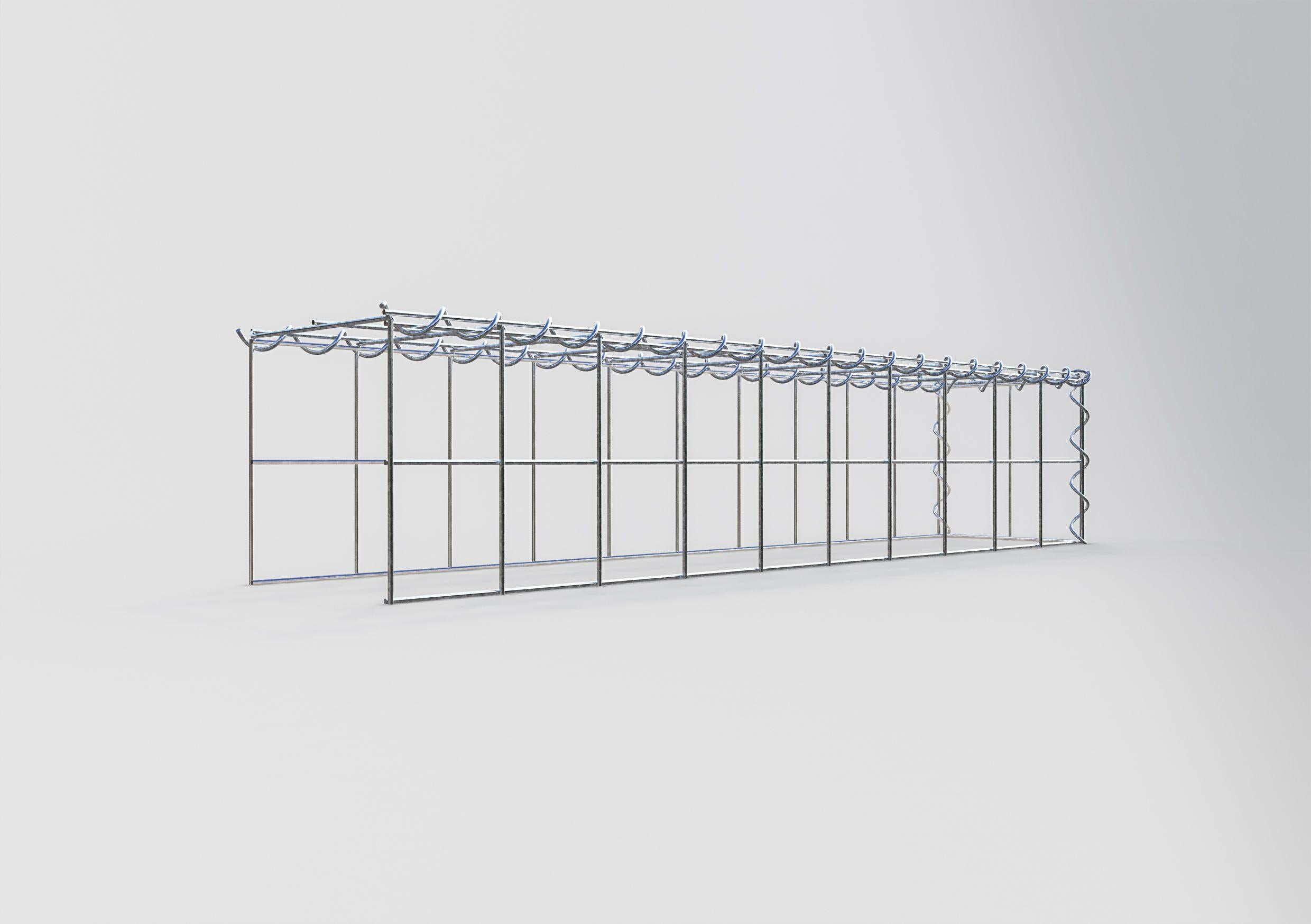 Gabion rapporté type 4 100 cm x 20 cm x 20 cm (L x H x P), maille 10 cm x 10 cm, spirale