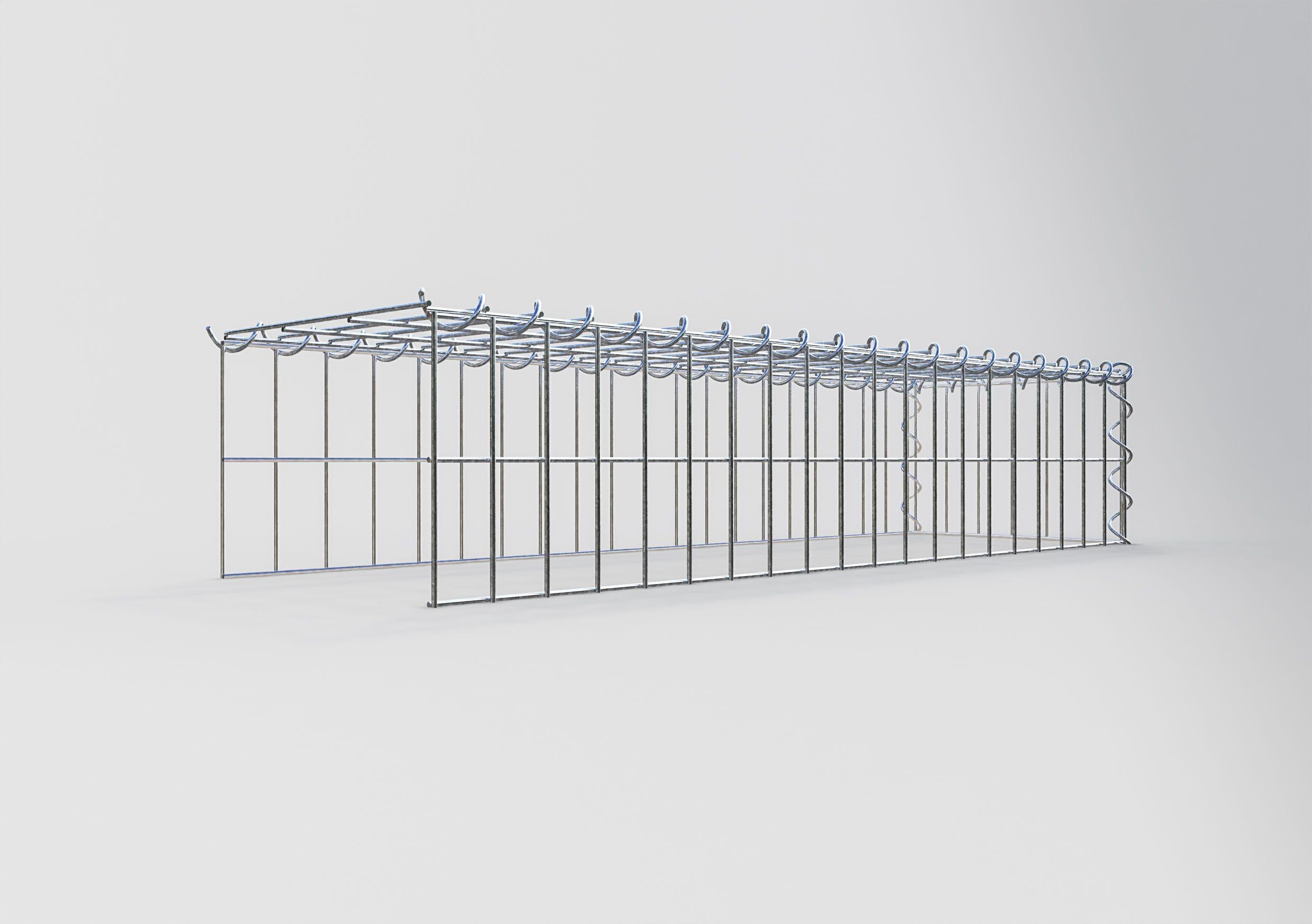 Gabion rapporté type 4 100 cm x 20 cm x 30 cm (L x H x P), mailles 5 cm x 10 cm, spirale