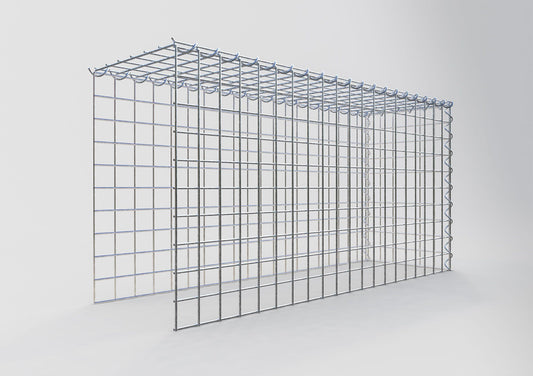 Grown-on gabion type 4 100 cm x 50 cm x 30 cm (L x H x D), mesh size 5 cm x 5 cm, spiral