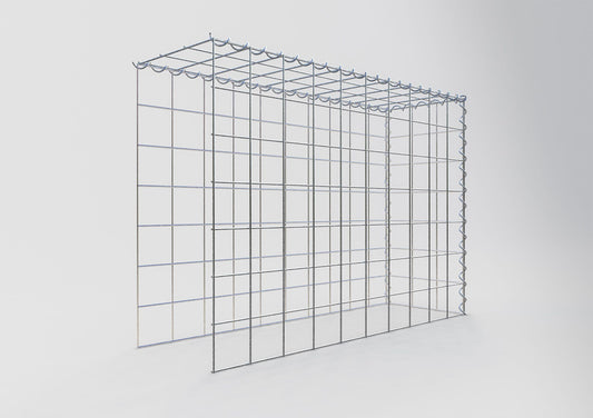 Aangebouwde schanskorf type 4 100 cm x 70 cm x 30 cm (L x H x D), maaswijdte 10 cm x 10 cm, spiraal