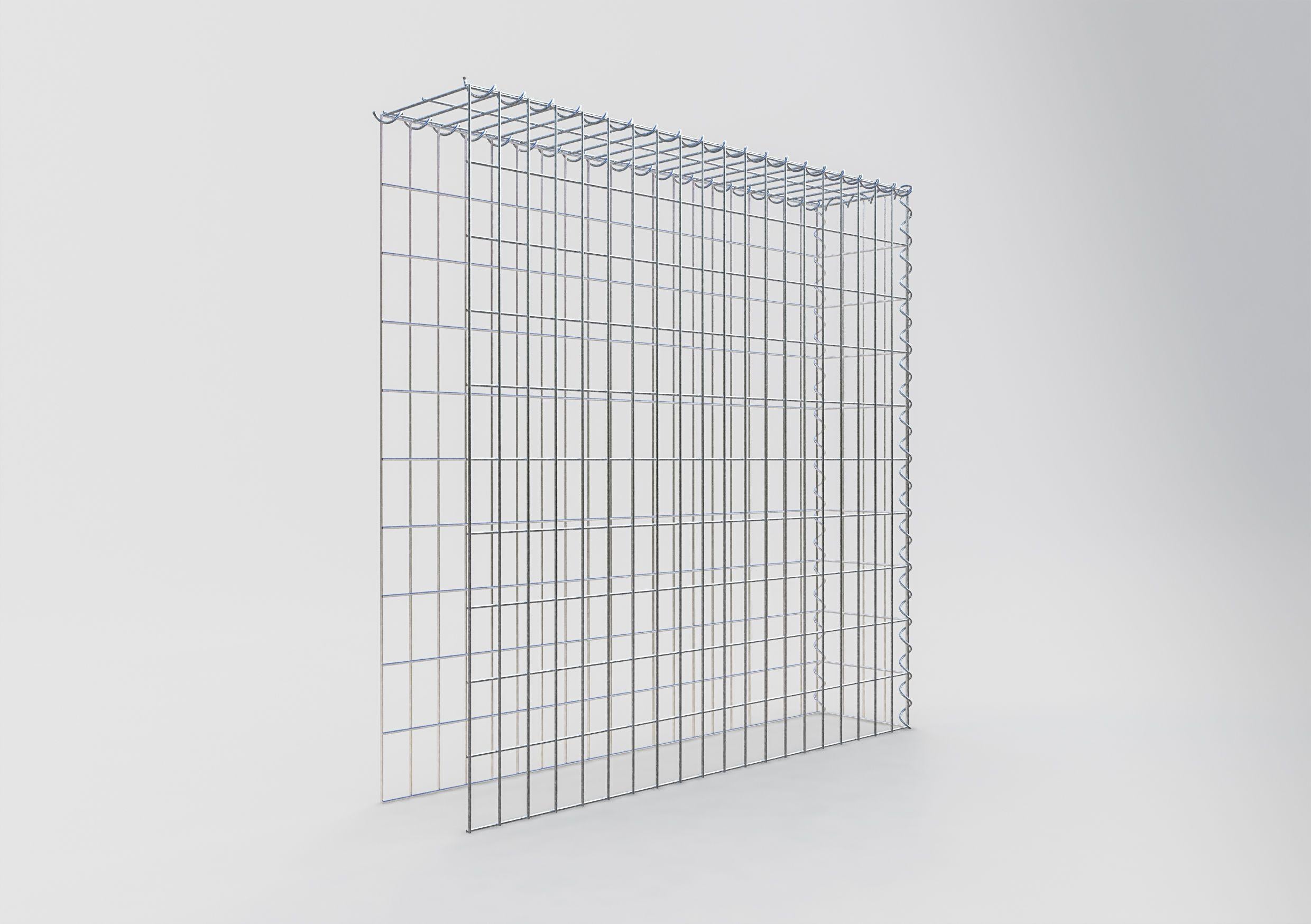 Gabion rapporté type 4 100 cm x 100 cm x 20 cm (L x H x P), mailles 5 cm x 10 cm, spirale