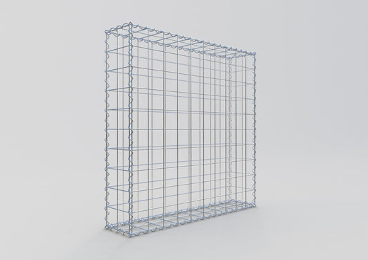 Gabion 100 cm x 100 cm x 20 cm (L x H x D), mesh size 10 cm x 10 cm, spiral