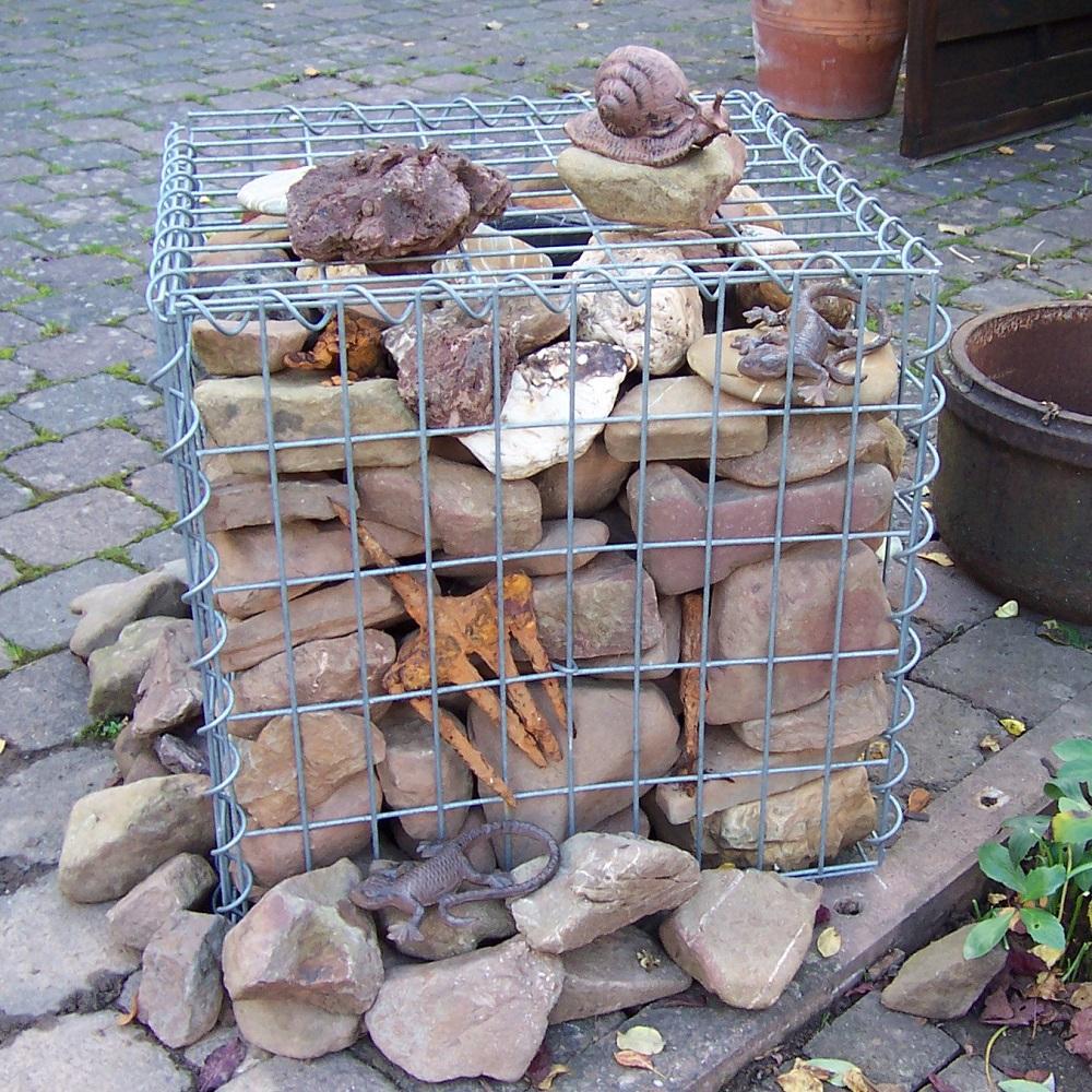 Gabion 50 cm x 50 cm x 50 cm (L x H x P), mailles 5 cm x 10 cm, spirale