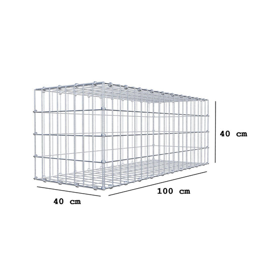 Schanskorf 100 cm x 40 cm x 40 cm (L x H x D), maaswijdte 5 x 10 cm, spiraalring