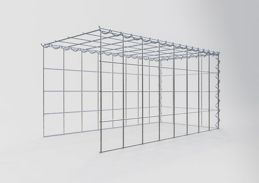 Opvokset gabion type 4 80 cm x 40 cm x 40 cm (L x H x D), maskestørrelse 10 cm x 10 cm, spiral