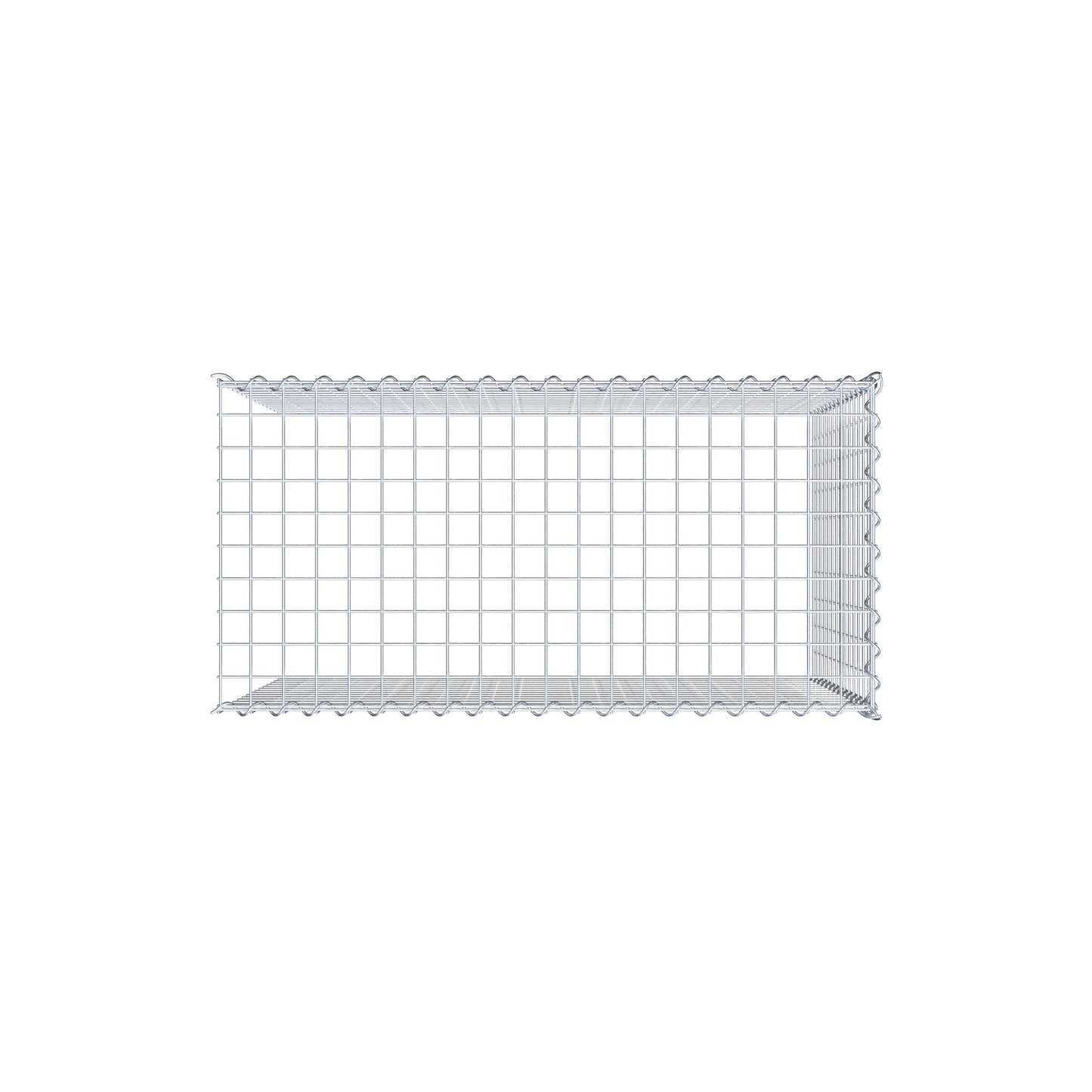 Opvokset gabion type 4 100 cm x 70 cm x 50 cm (L x H x D), maskestørrelse 5 cm x 5 cm, spiral