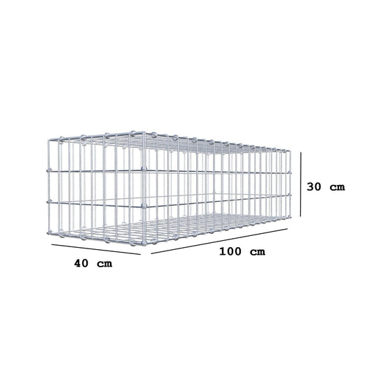 Schanskorf 100 cm x 30 cm x 40 cm (L x H x D), maaswijdte 5 x 10 cm, spiraalring