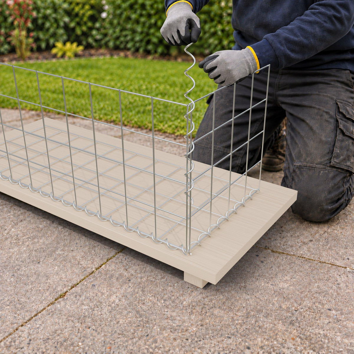Gabion 100 cm x 40 cm x 40 cm (L x H x P), mailles 10 cm x 10 cm, spirale