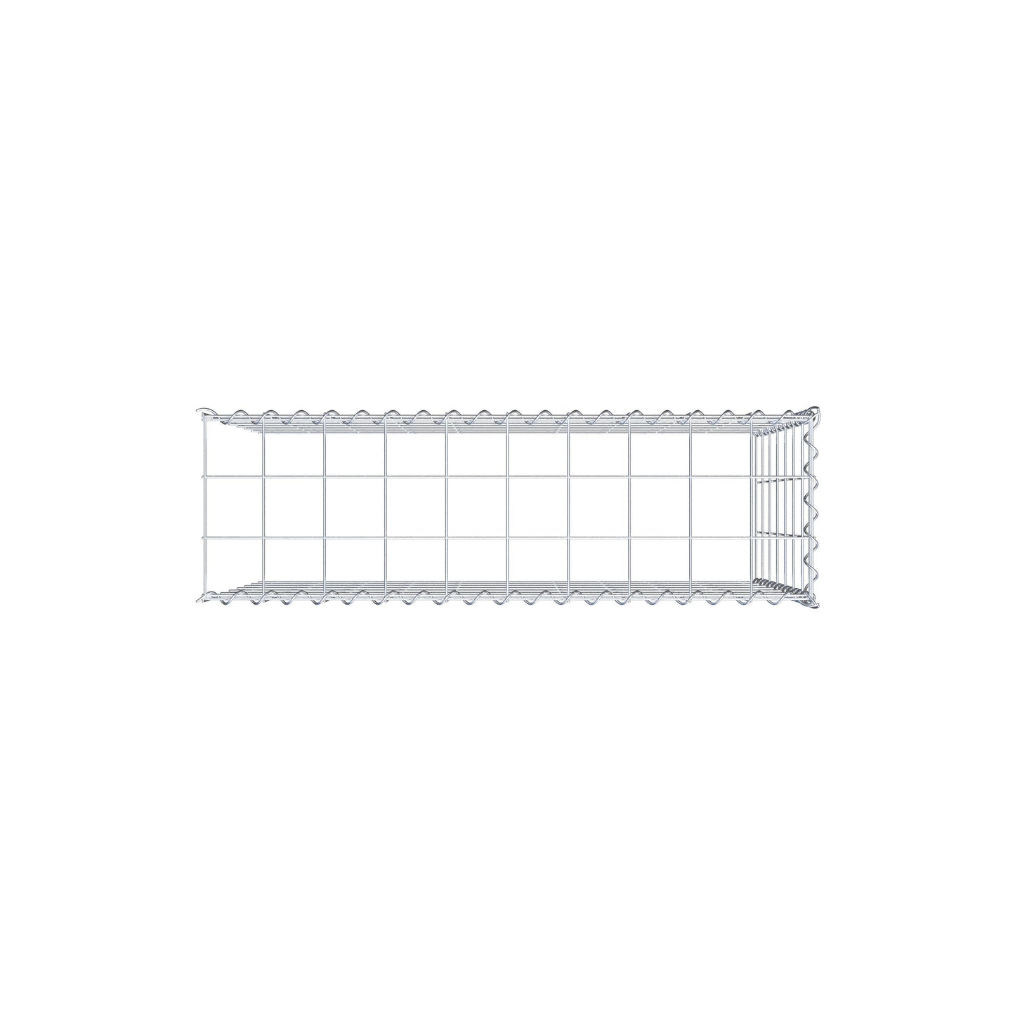Opvokset gabion type 4 100 cm x 70 cm x 30 cm (L x H x D), maskestørrelse 10 cm x 10 cm, spiral