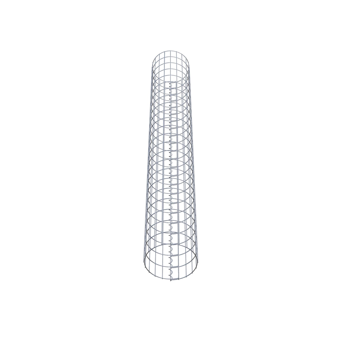Schanskorfzuil rond 32 cm diameter, 230 cm hoogte, maaswijdte 5 cm x 10 cm