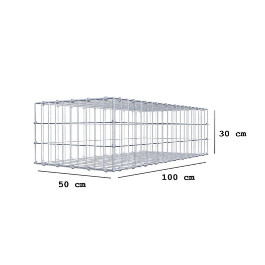 Schanskorf 100 cm x 30 cm x 50 cm (L x H x D), maaswijdte 5 x 10 cm, spiraalring