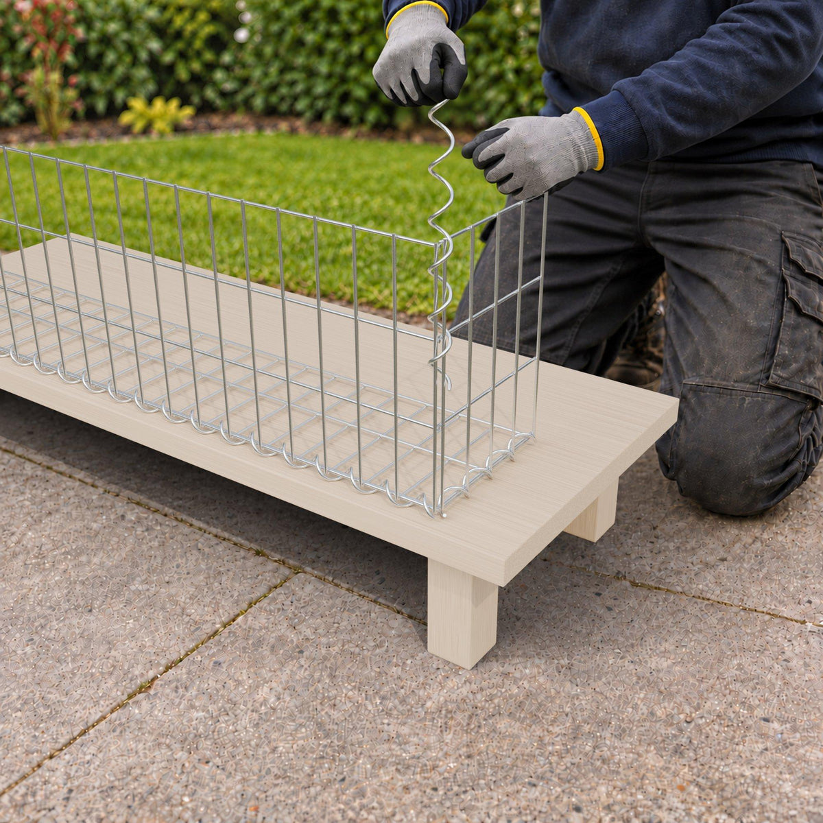 Gabion 100 cm x 30 cm x 20 cm (L x H x D), maskestørrelse 5 cm x 10 cm, spiral