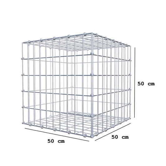 Gabbione 50 cm x 50 cm x 50 cm (L x H x P), maglia 5 x 10 cm, anello a spirale