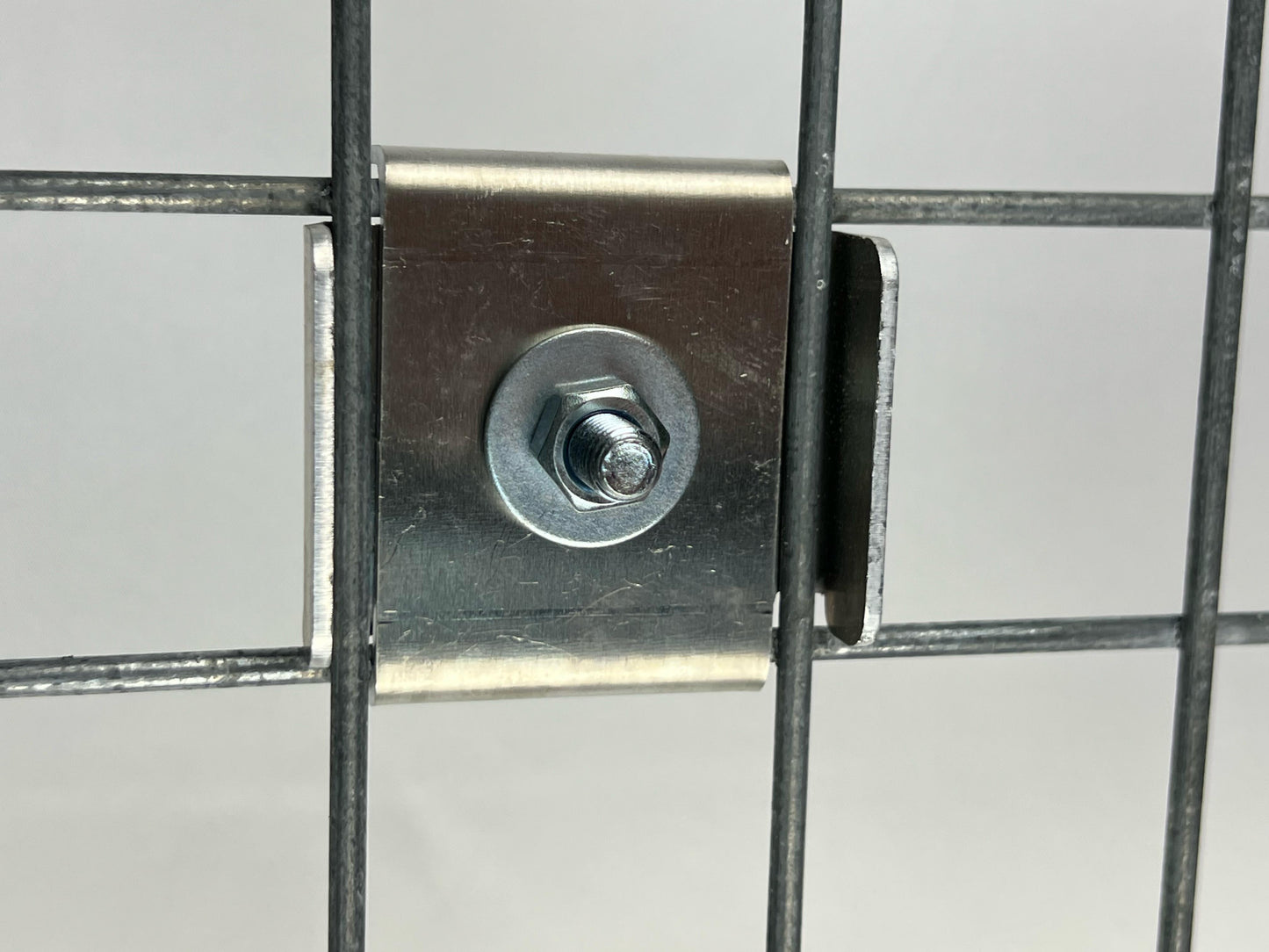 Juego de 2 ABRAZADERAS con SOPORTE PARA CERCA 5 x 5 Soporte para cerca de gaviones, aluminio