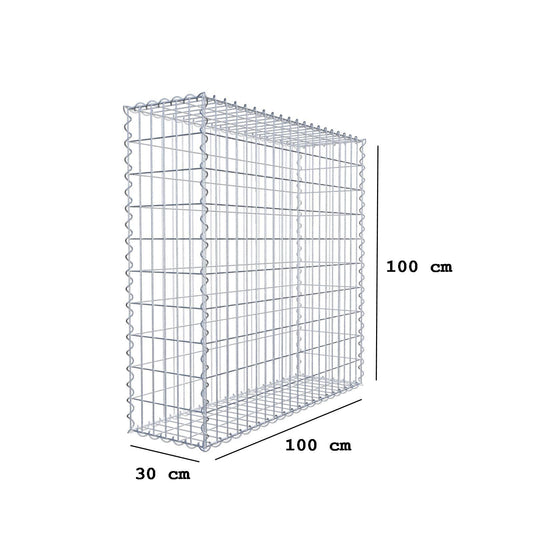 2er Set Gabionen 100 cm x 100 cm x 30 cm (L x H x T), Maschenweite 5 x 10 cm, Spirale