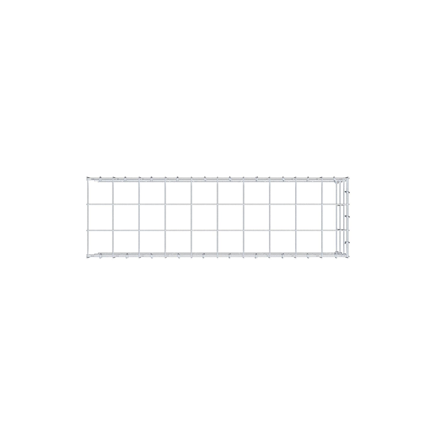 Monteret gabion type 4 100 cm x 30 cm x 30 cm (L x H x D), maskestørrelse 10 cm x 10 cm, C-ring