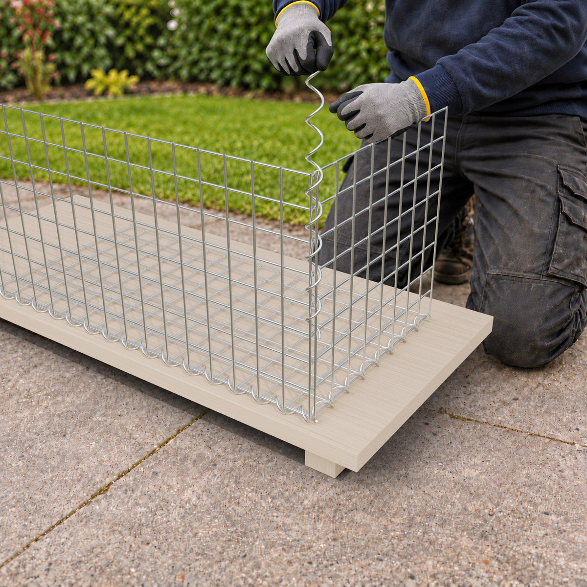 Gabion 80 cm x 40 cm x 40 cm (L x H x D), maskstorlek 5 cm x 5 cm, spiral