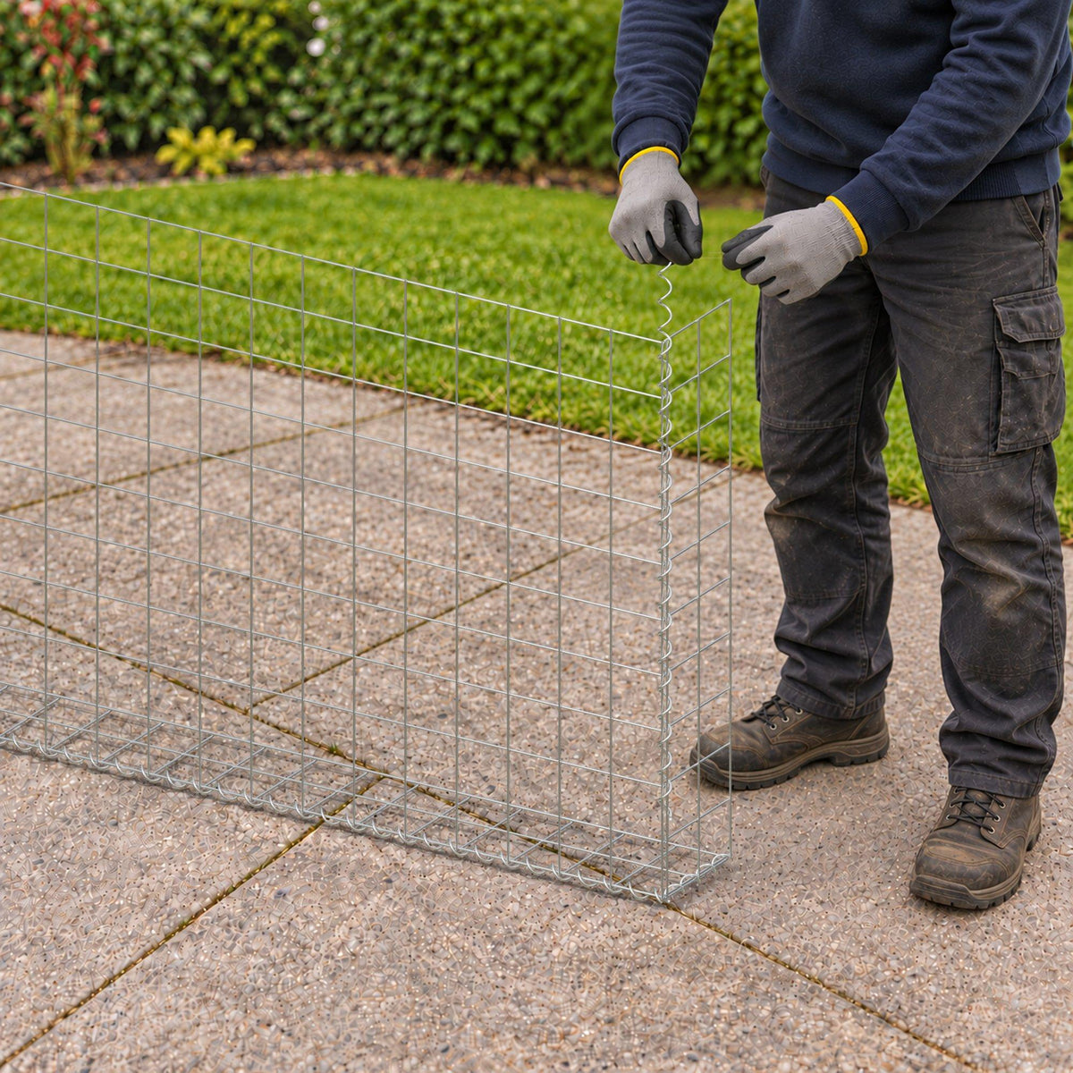 Gabion 200 cm x 100 cm x 20 cm (L x H x P), mailles 10 cm x 10 cm, spirale