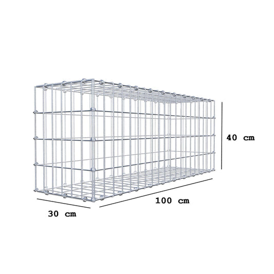 Schanskorf 100 cm x 40 cm x 30 cm (L x H x D), maaswijdte 5 x 10 cm, spiraalring