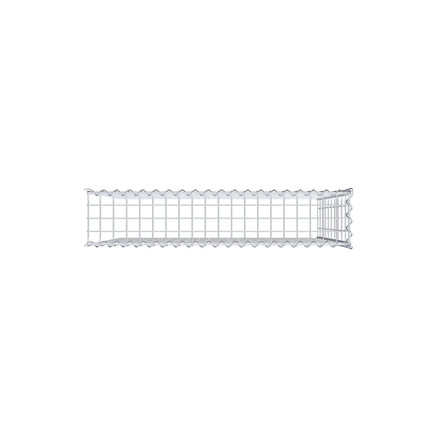 Gavión adulto tipo 4 100 cm x 100 cm x 20 cm (largo x alto x profundidad), tamaño de malla 5 cm x 10 cm, espiral