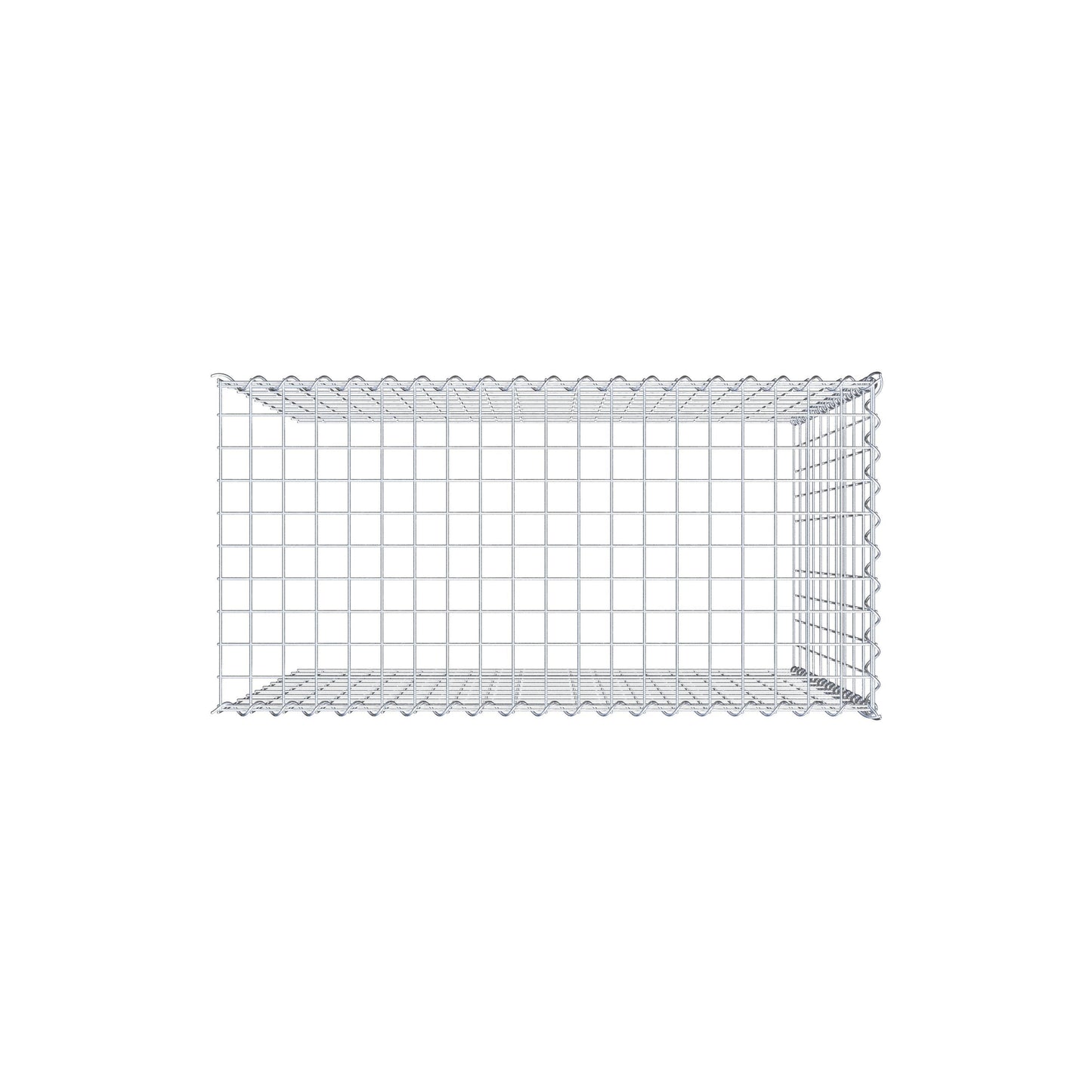 Gabbione aggiuntivo tipo 4 100 cm x 100 cm x 50 cm (L x H x P), dimensione maglia 5 cm x 10 cm, a spirale