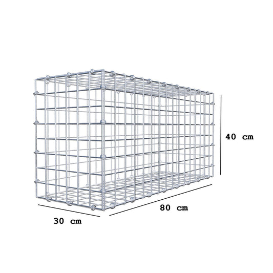 Gabione 80 cm x 40 cm x 30 cm (L x H x T), Maschenweite 5 x 5 cm, Spiralring